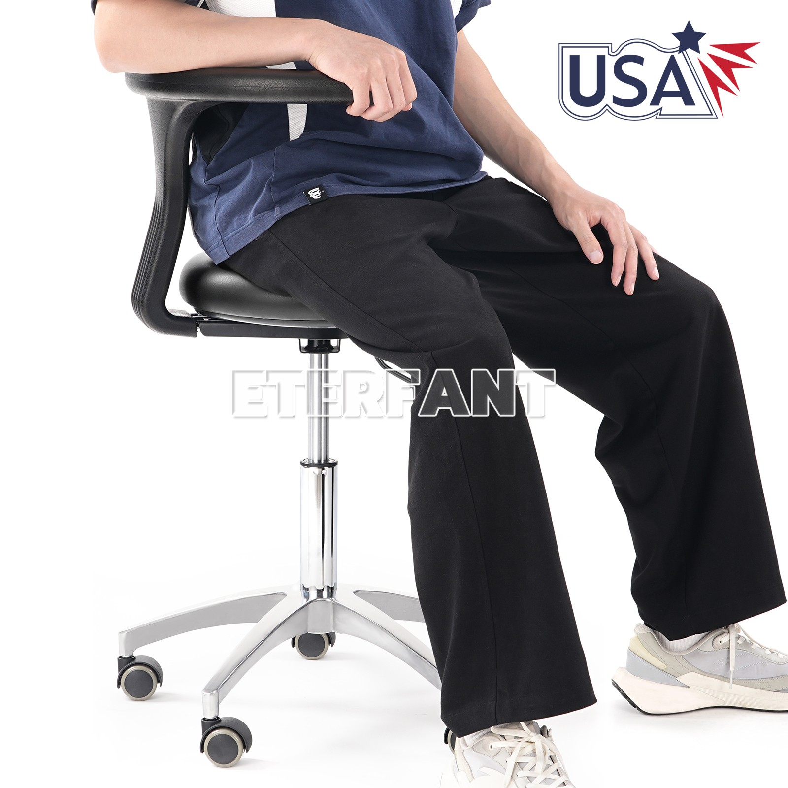Dental 3.5X Headband Binocular Loupes/Assistant Stool Mobile Chair Black/Blue US