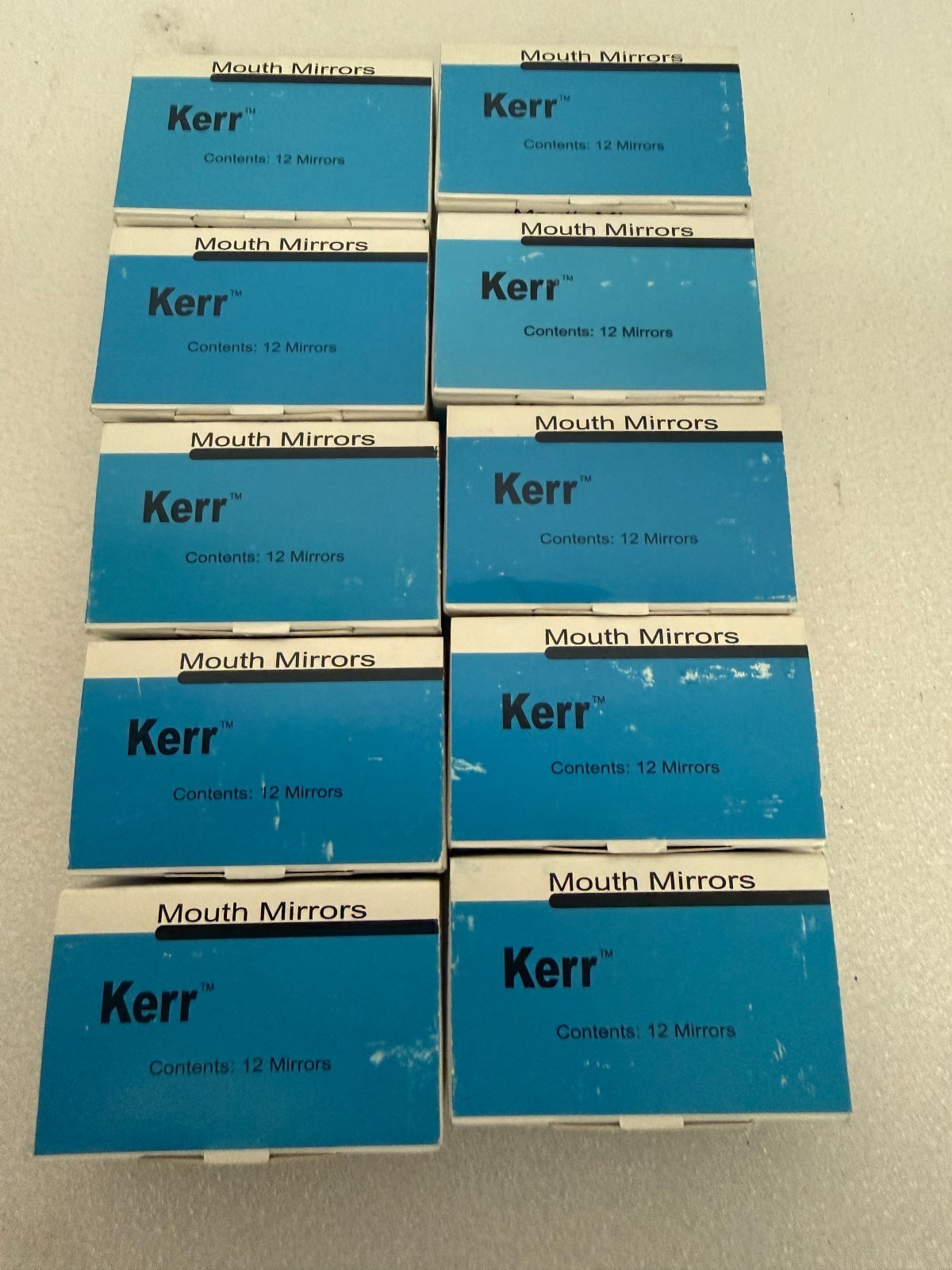 LOT (10) Kerr #5 Front Surface Cone Socket Mouth Mirrors 120 Total
