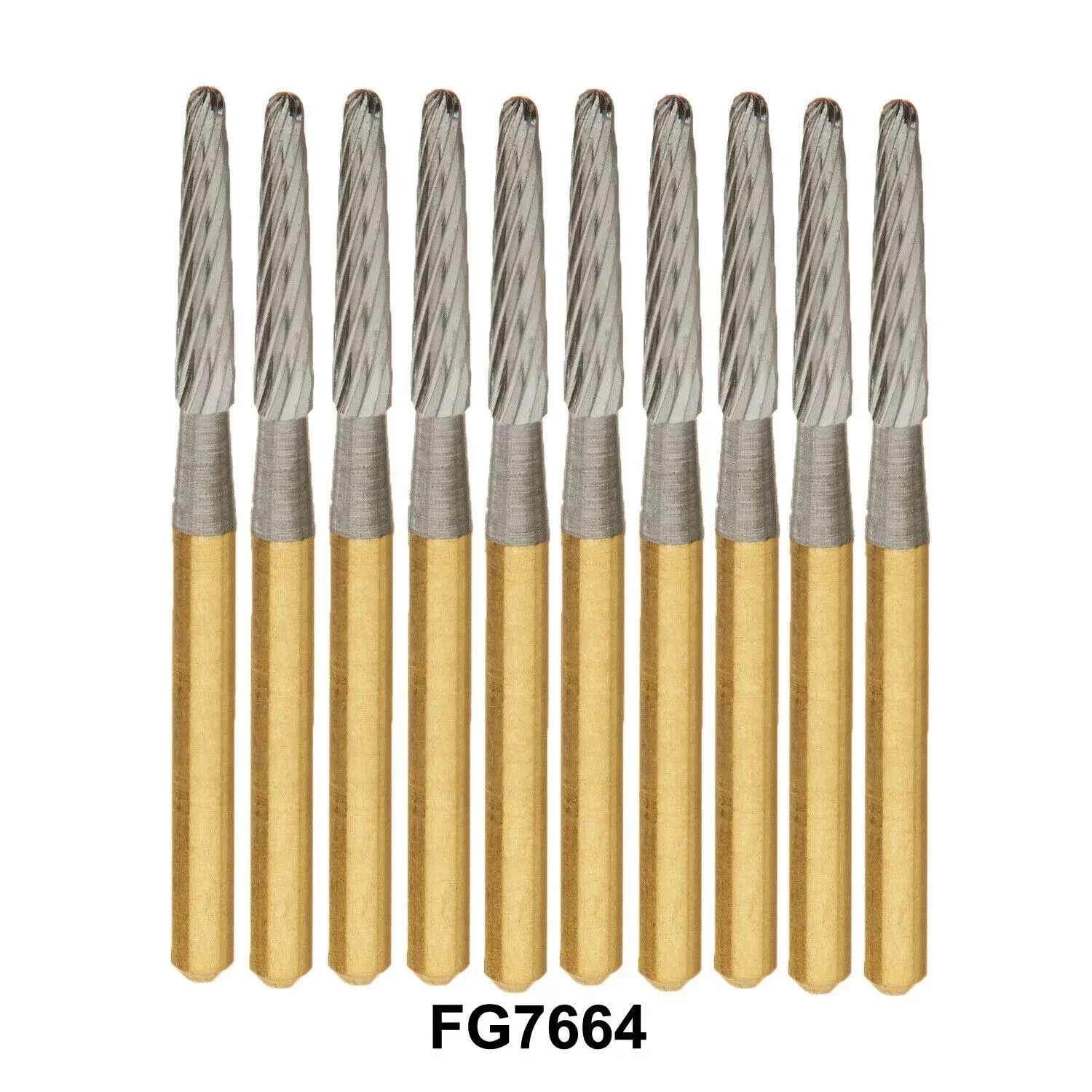 10 Pcs/Pack Dental Trimming & Finishing Tungsten Carbide Burs Drills FG 7664