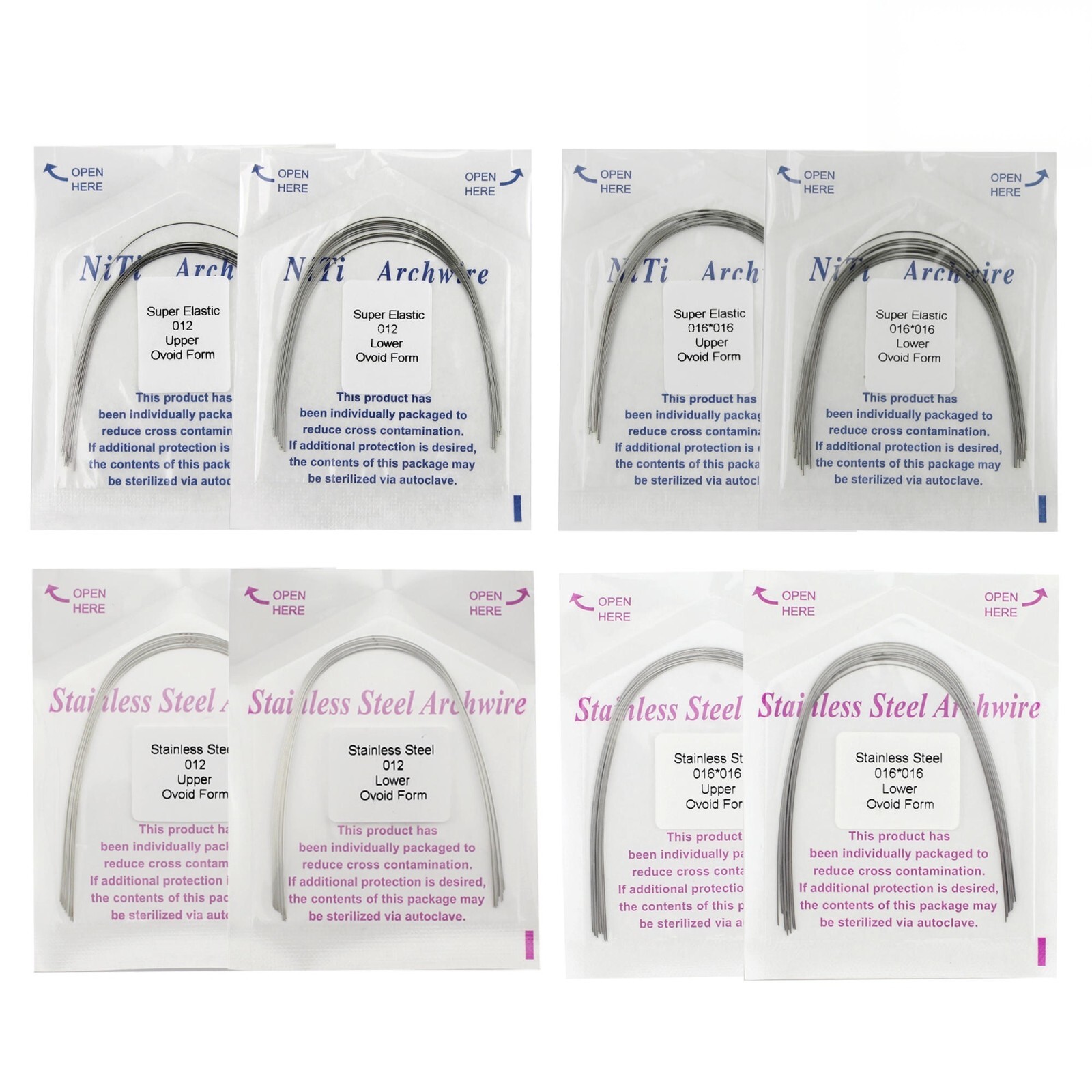 Dental Orthodontic ArchWire Super Elastic NiTi Stainless Steel Round Rectangular