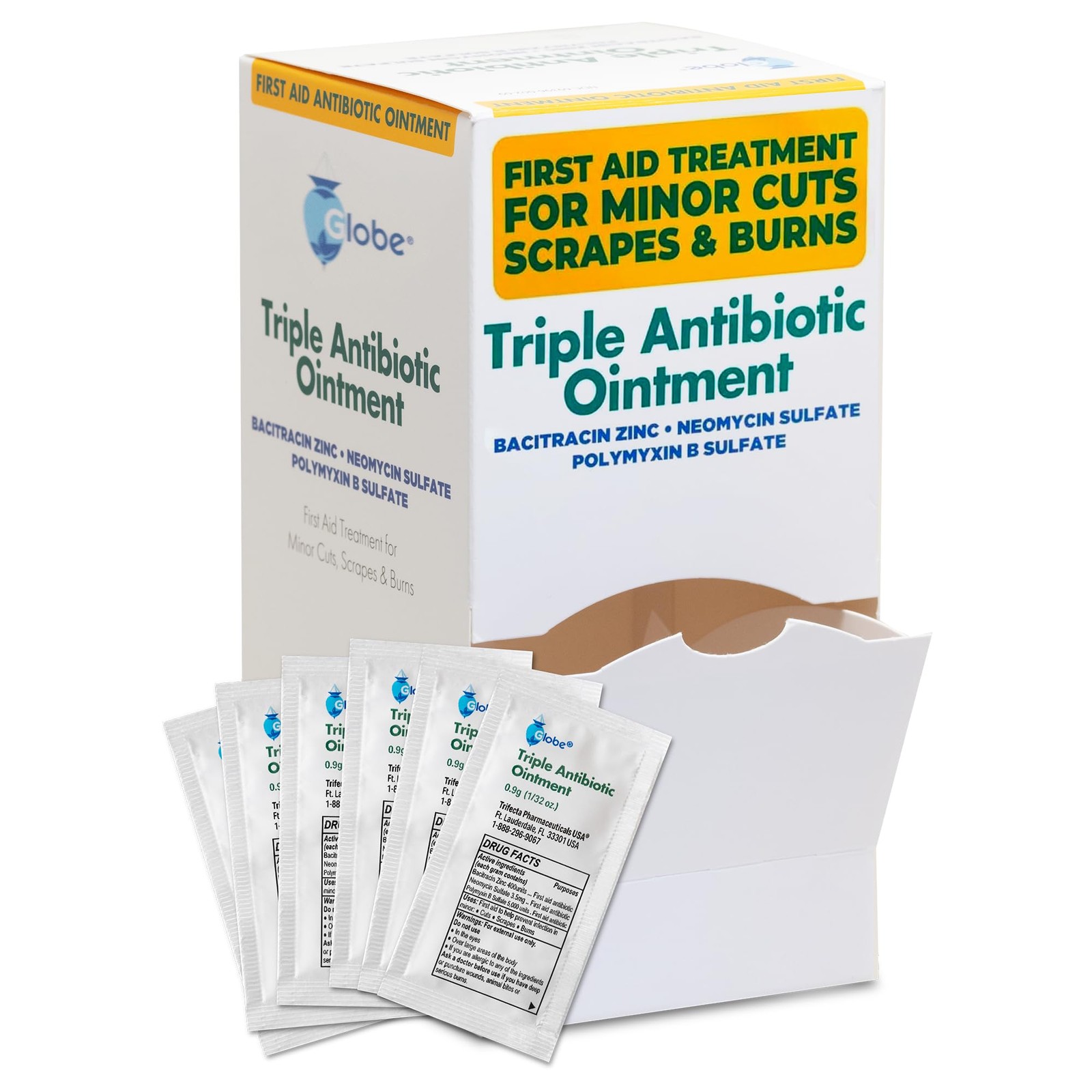 Globe (144 Pack Triple Antibiotic Ointment 0.9g Single 144 Count (Pack of 1)