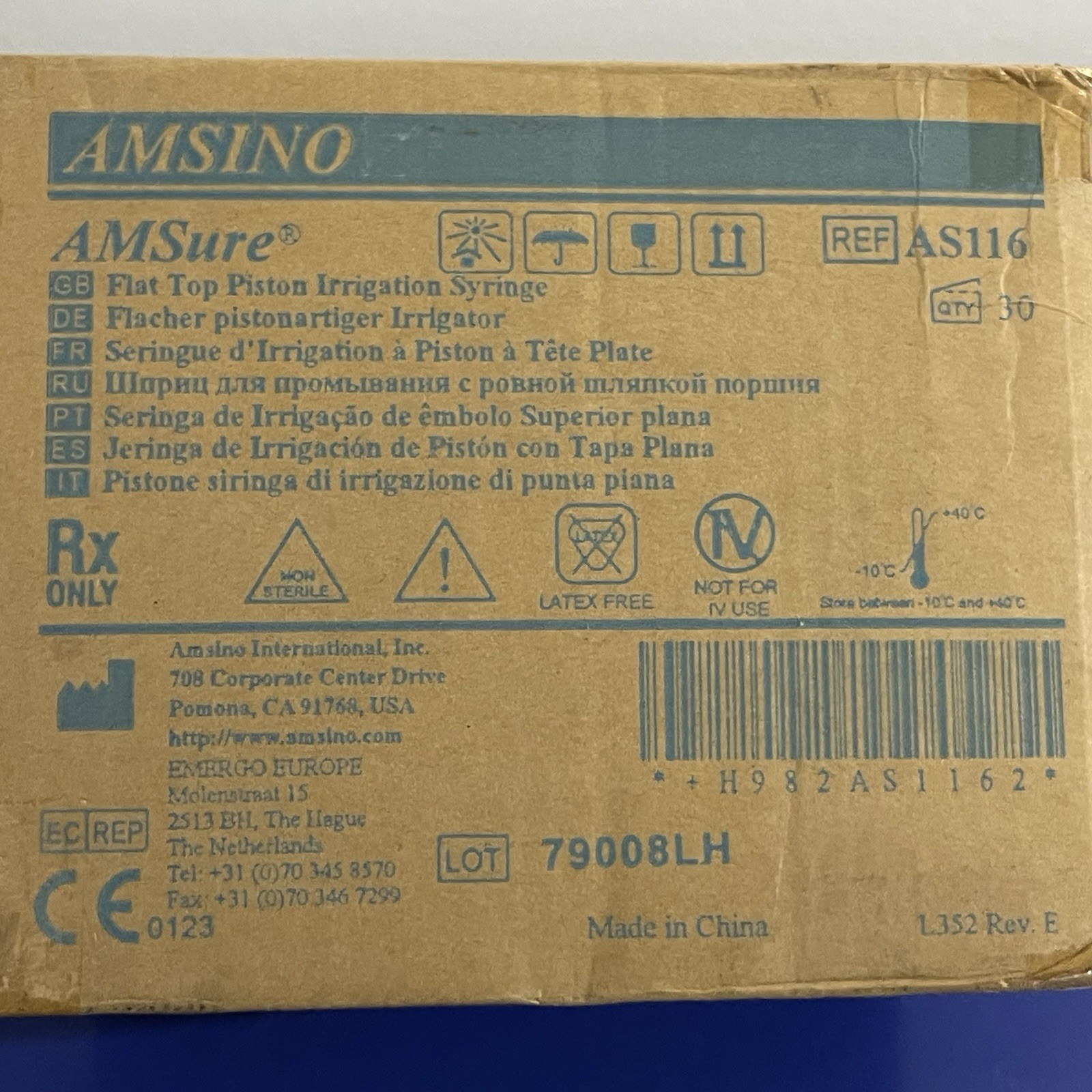 AMSINO AMSure AS116 Piston Irrigation Syringe – 30 Count