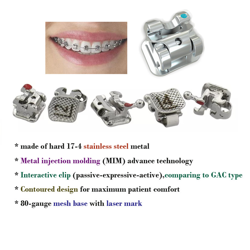 Orthodontic Self Ligating Bracket Braces Empower Clear Metal Ceramic MBT Roth022