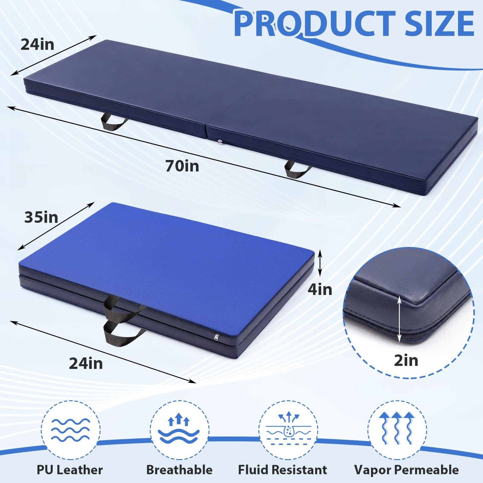 1 Pcs Fall Mat for Elderly Bedside, 70″ x 24″ x 2″ Non Slip Foldable Floor Ma…