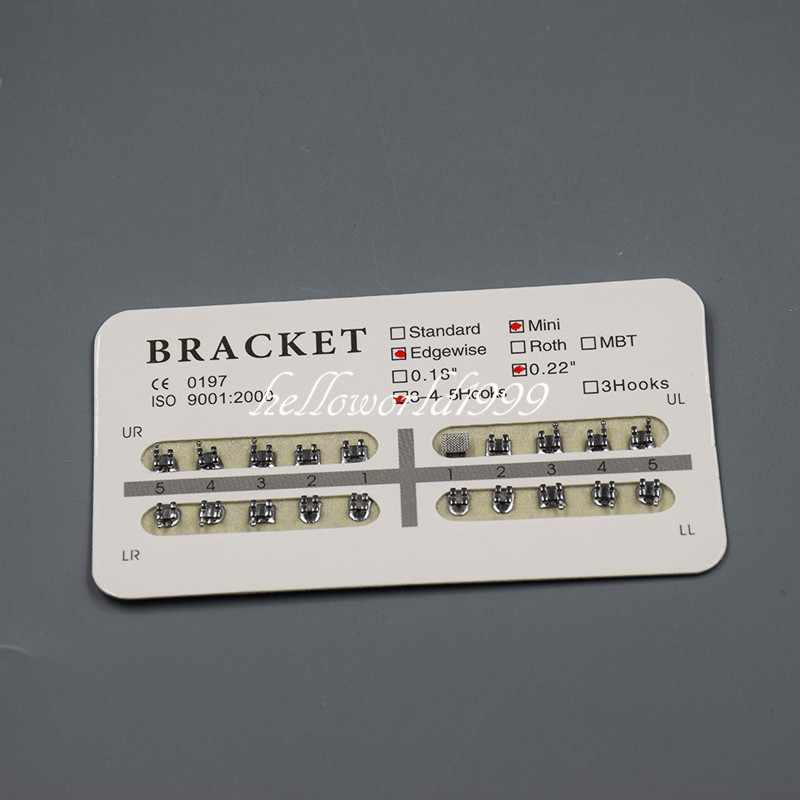 1set Dental Orthodontic Brackets Braces Mini Edgewise Slot.022 345 Hook 20pc/pck