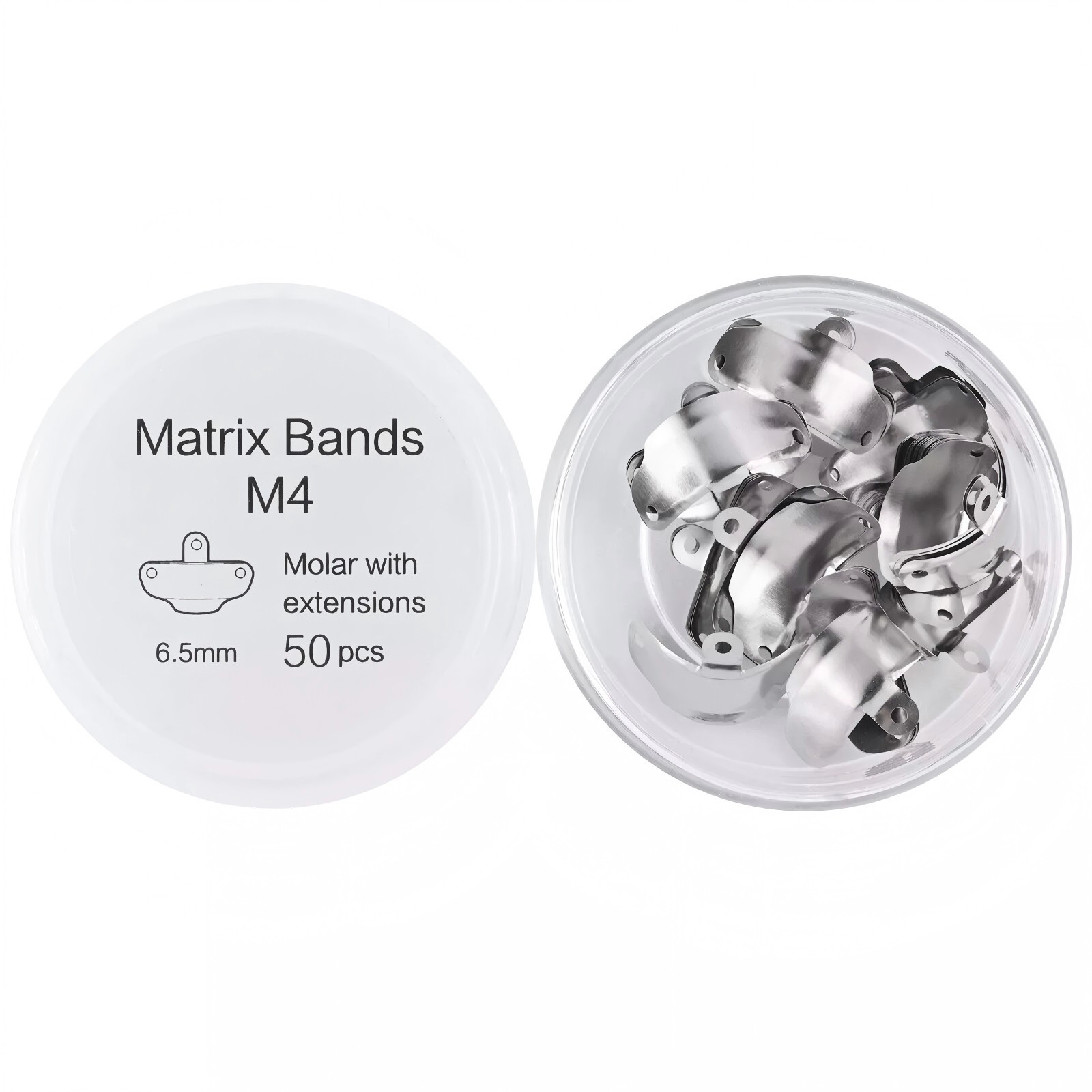 Dental Sectional Matrices Matrix Bands 6.5mm Molar with Extensions Non-stick M4