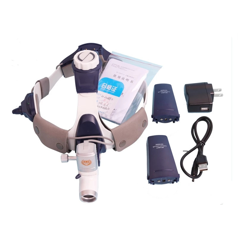 KWS 5W LED Dental Head Light Wireless Medical ENT All-in-one Head Lamp with Box