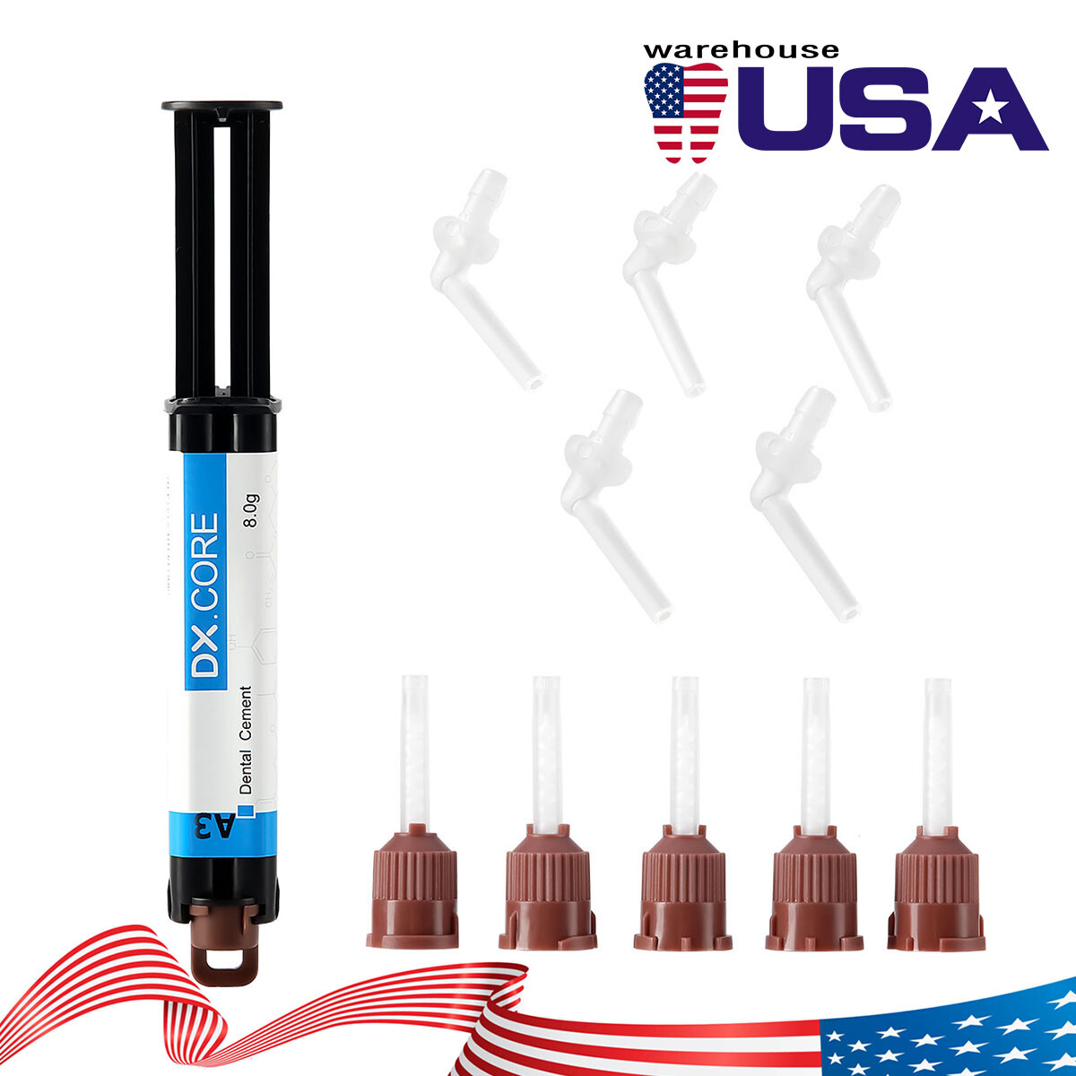 Dentex Dental Dual Cure Composite Resin Core Build Up Light Self Cure A3 Syringe