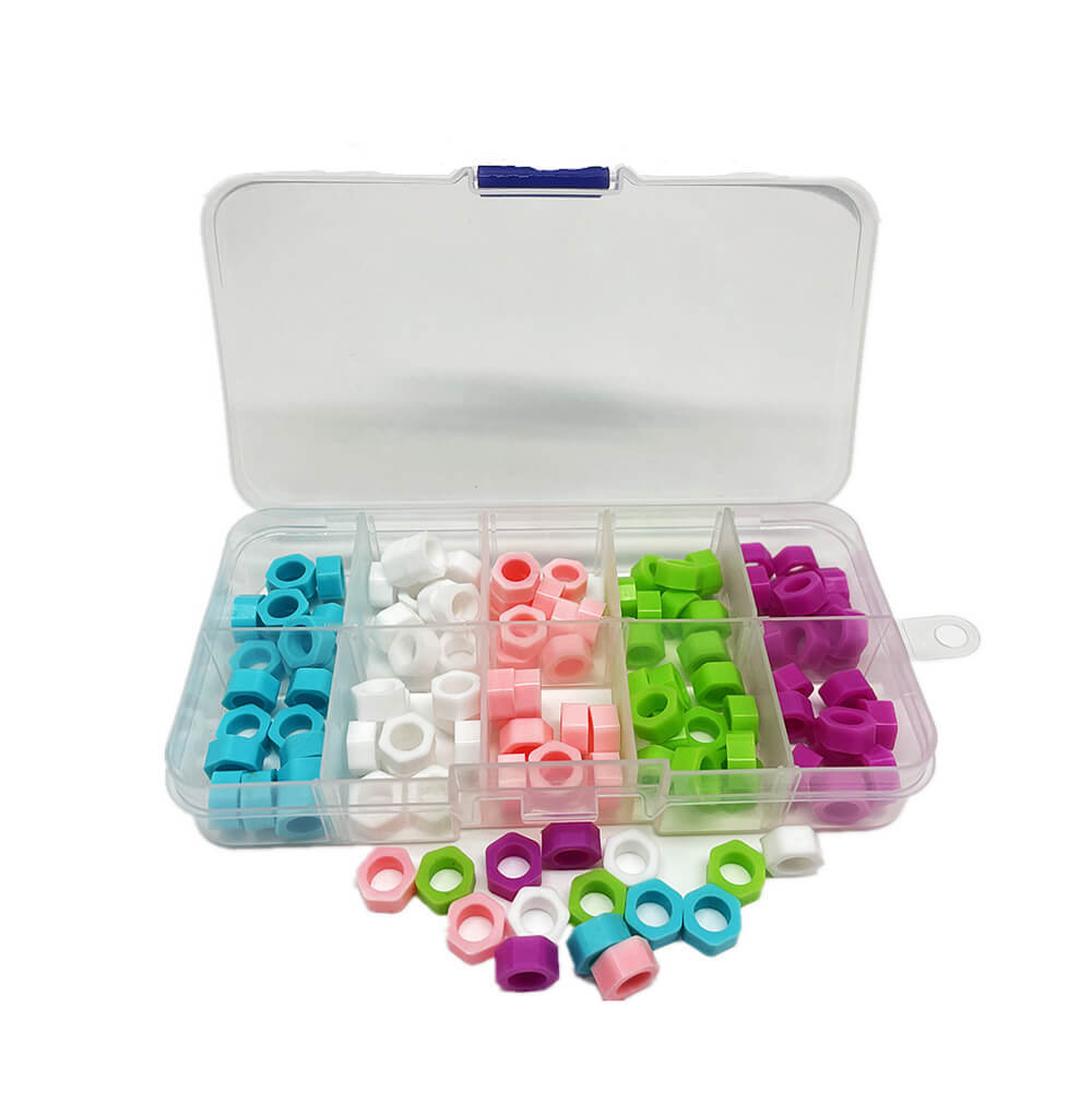 1 Box 100Pcs Dental Instrument Code Ring Plain Large Size Mixed Color