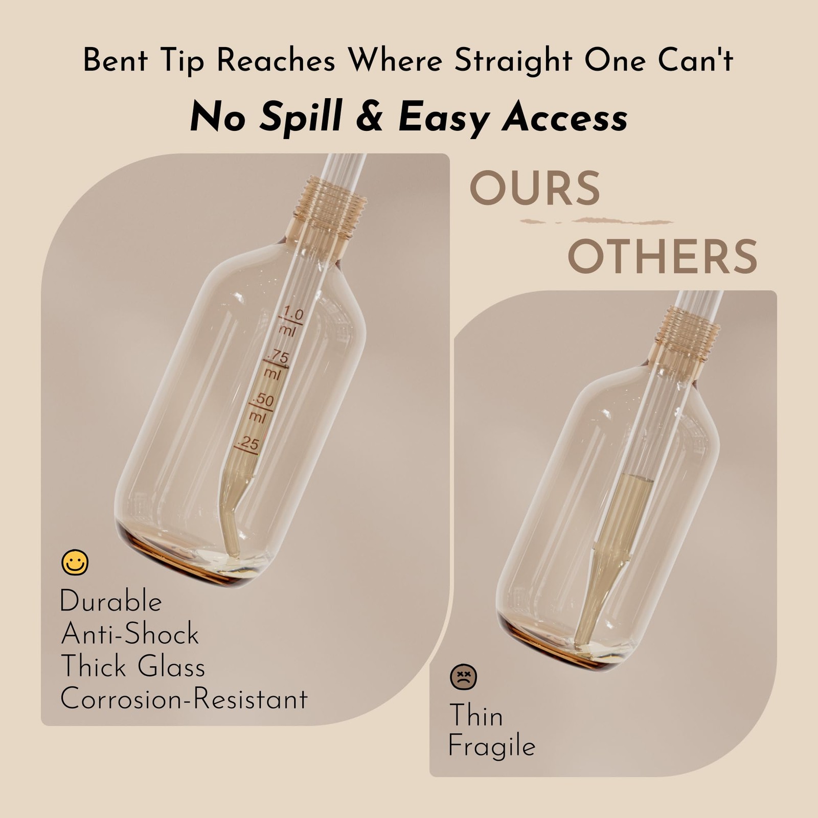PrettyCare Eye Dropper 4 Pcs, Glass for 30 ml Essential 4P-30