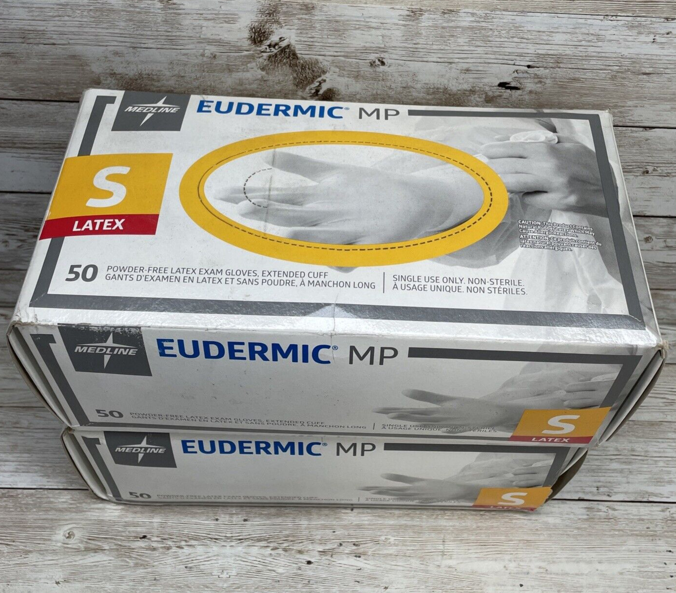 Medline Eudermic MP High-Risk Powder-Free Latex Exam Gloves 2 Boxes Size: SMALL
