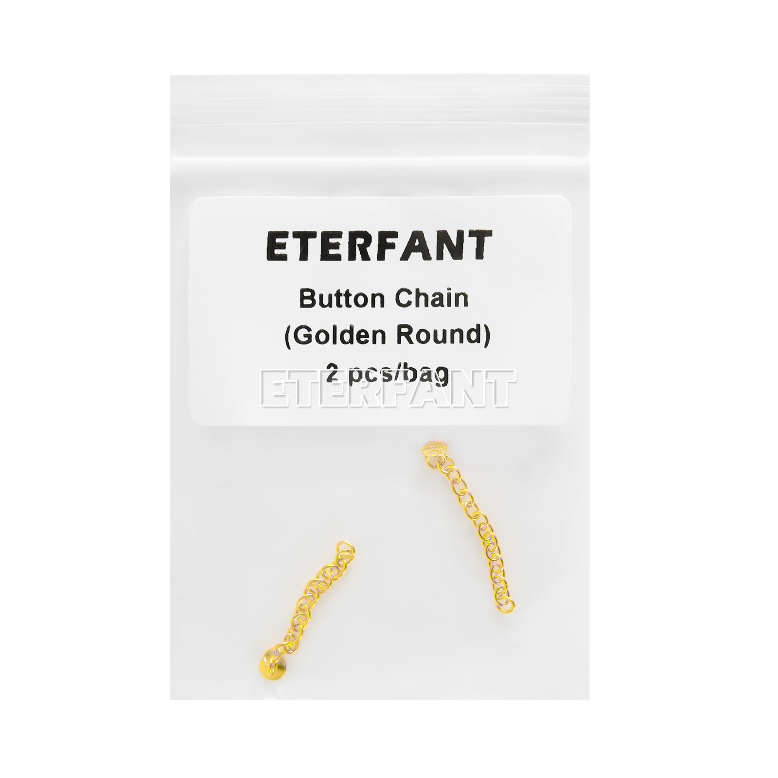 ETERFANT Dental Orthodontic Lingual Button Chains Round Base Plated Silver/Gold