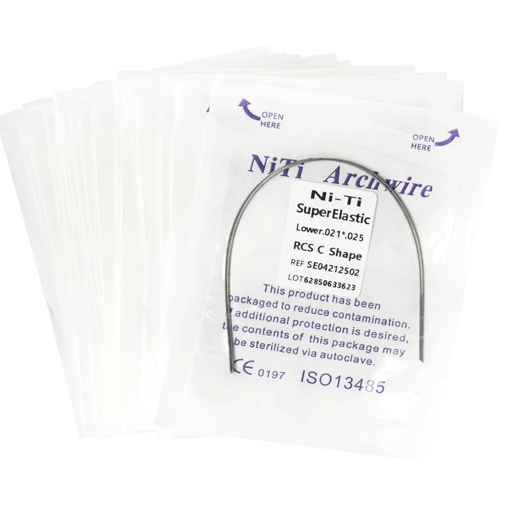2 Pcs/Pack Ortho Dental Arch Wire Super Elastic Niti Reverse Curve Rectangular