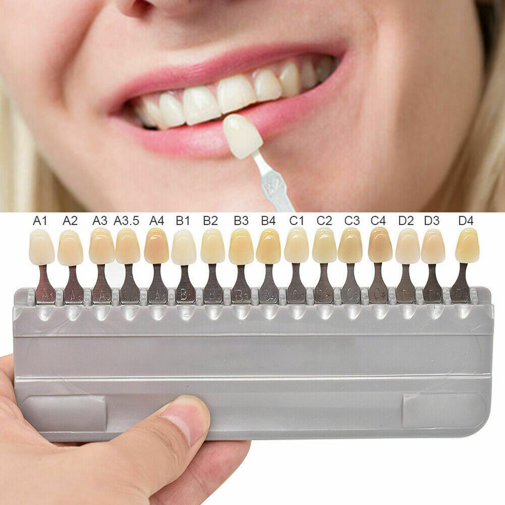 Classical Shade Guide Dental Materials A1-D4 16 Colors Teeth Whitening Card Box