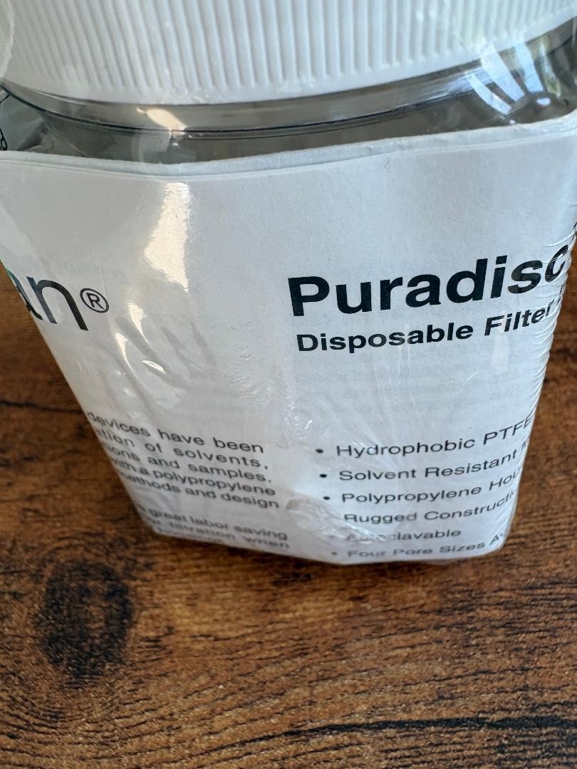 🔥✅ Whatman Syringe Filter PPTFE Puradisc .45um Pore 25mm Diameter, NOS, free s