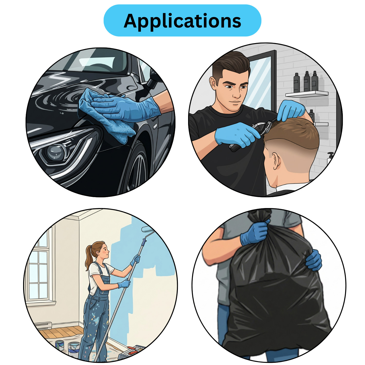 2000 Gloves Blue Industrial Nitrile Gloves Powder Free 5 Mil 2XL