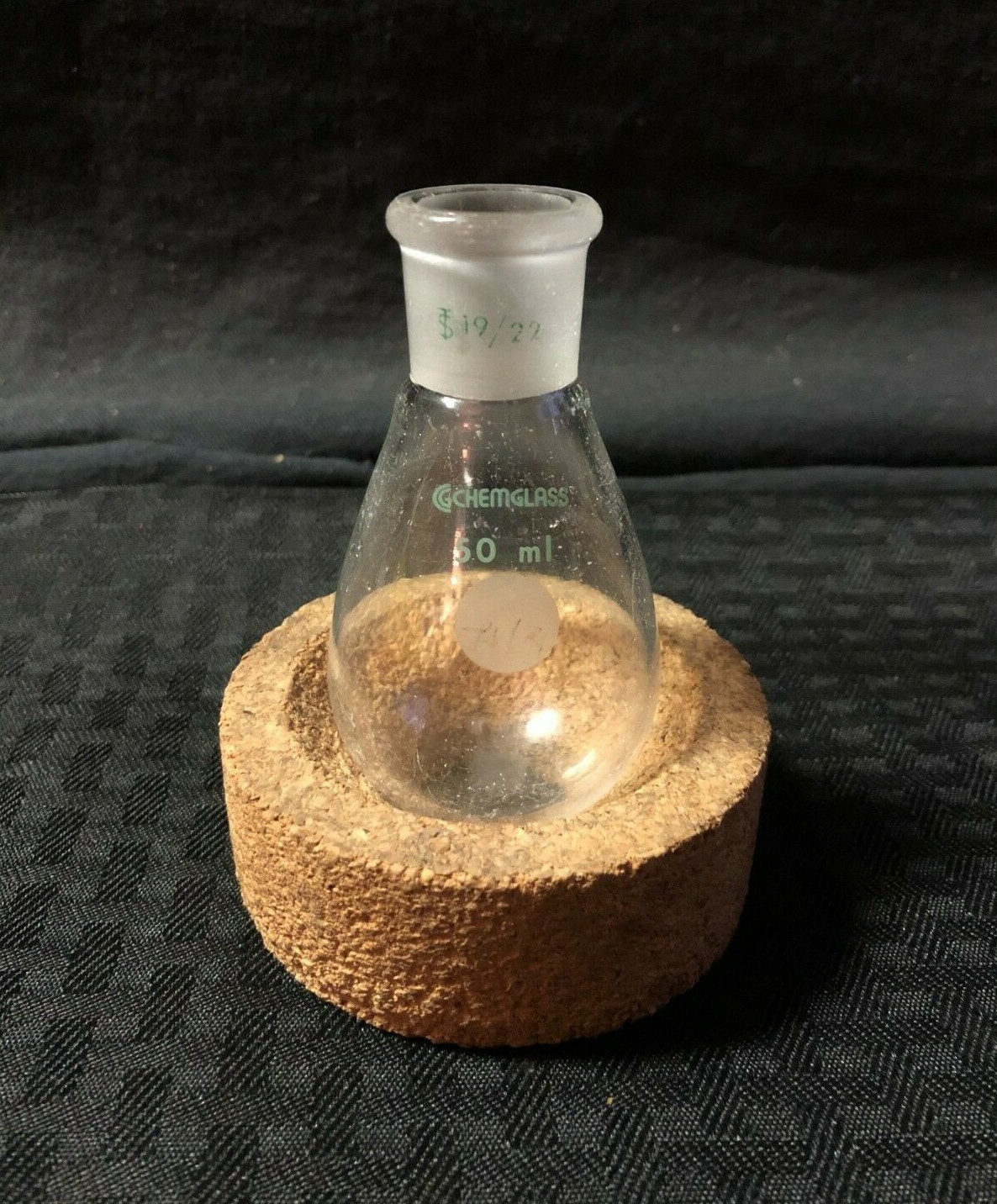 Chemglass 19/22 Joint Glass 50mL Heavy Wall Rotary Evaporating Flask, CG-1512-56
