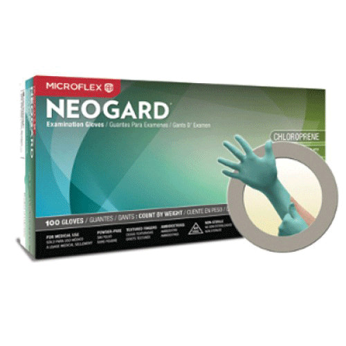 Microflex C523 Neogard C52 Chloroprene Gloves Large Green Powder Free 100/Bx