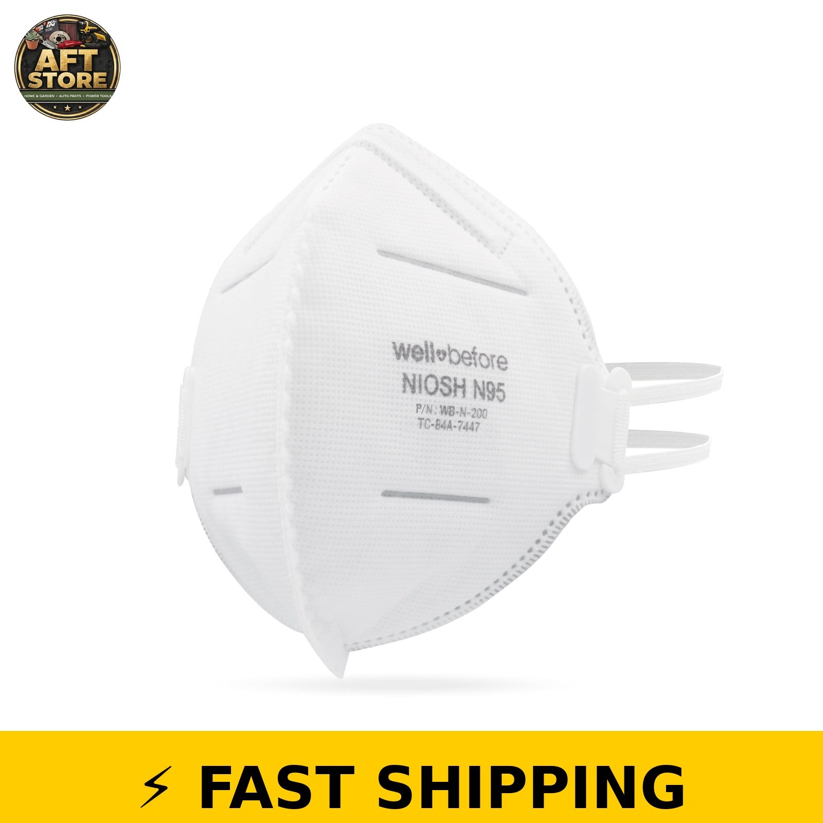 Well Before N95 Mask – NIOSH Approved, White, Pack of 10