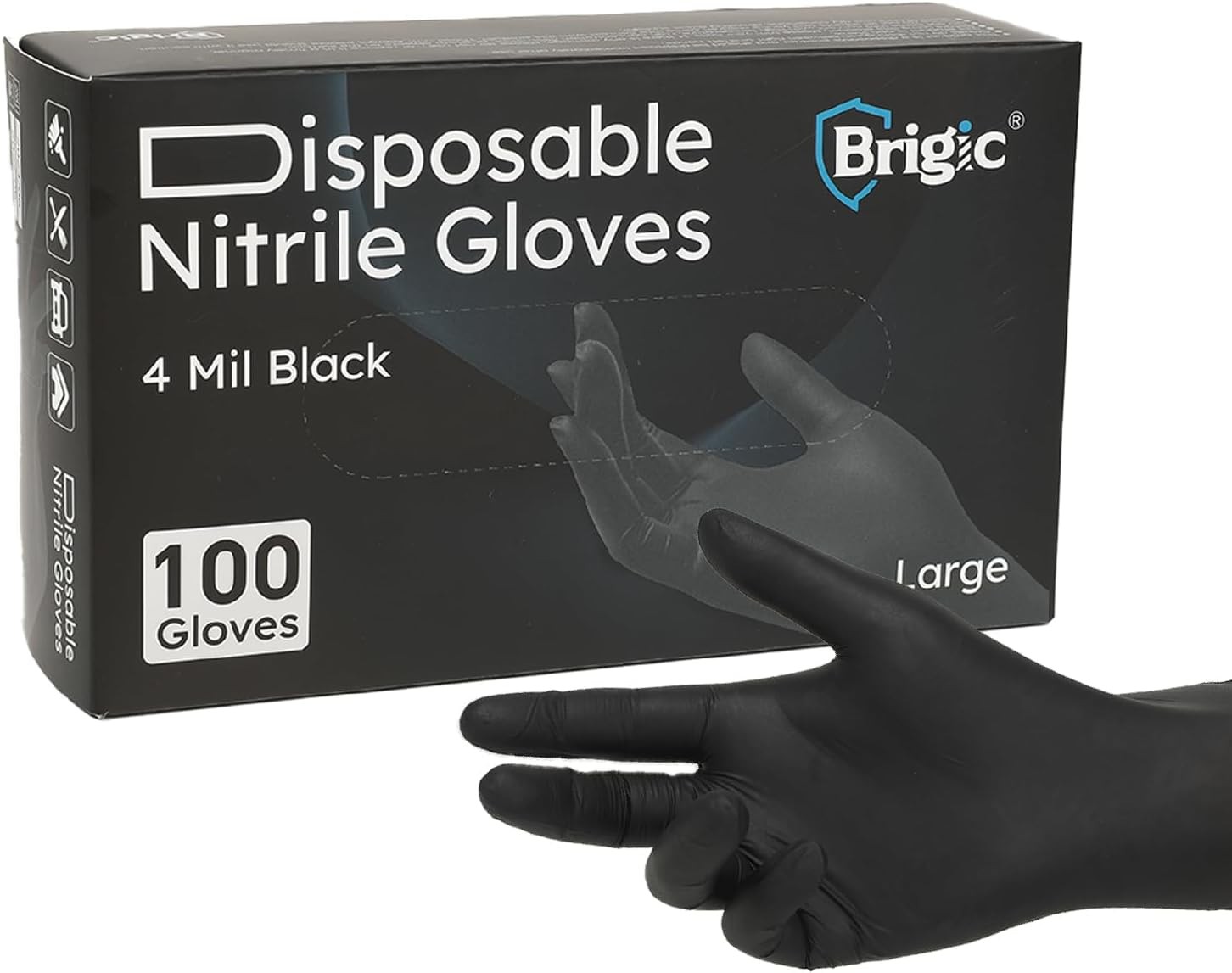 Disposable Nitrile Gloves, Textured Grip, 4mil, Lightweight, Slip-Resistant, …