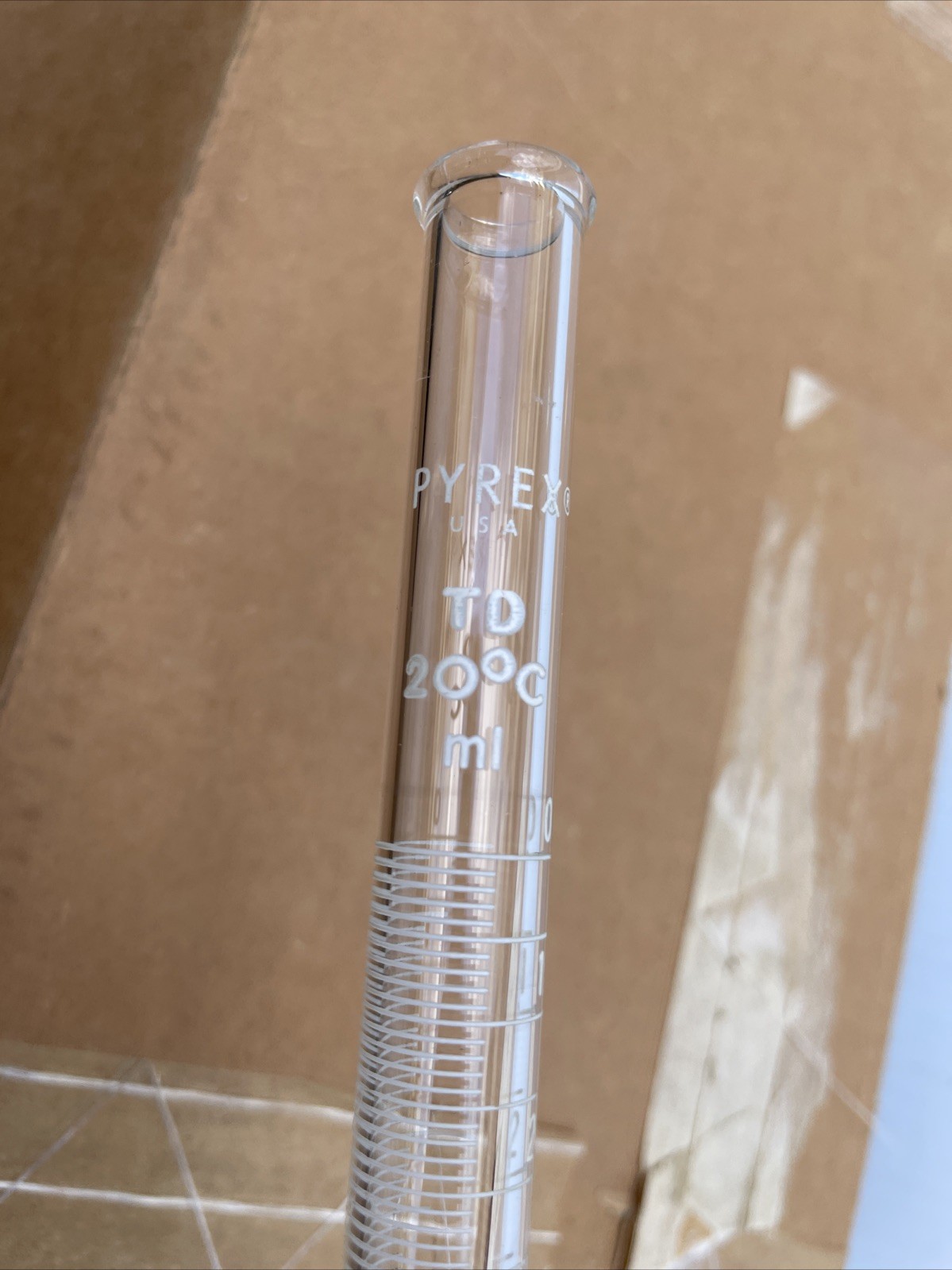 Burette 50ml Borosilicate Glass Pyrex Corning Lab Liquid Dispensing Tube Vintage