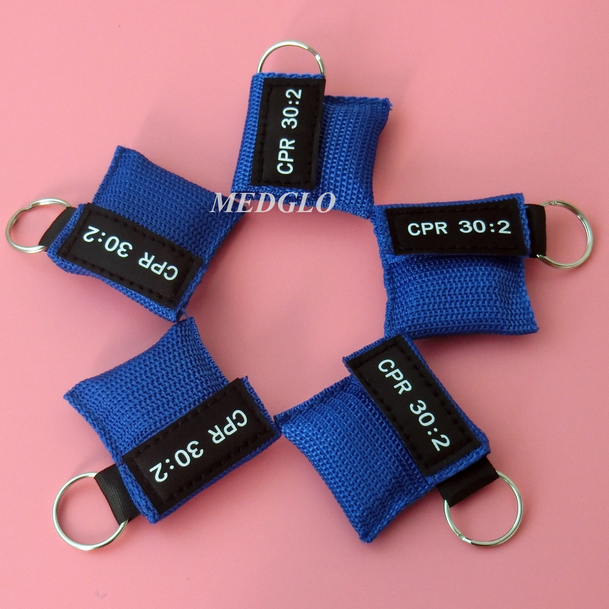 6pcs First Aid CPR Barrier TRANSPARENT Face Sheild CPR 30:2 WITH KEYCHAIN POUCH