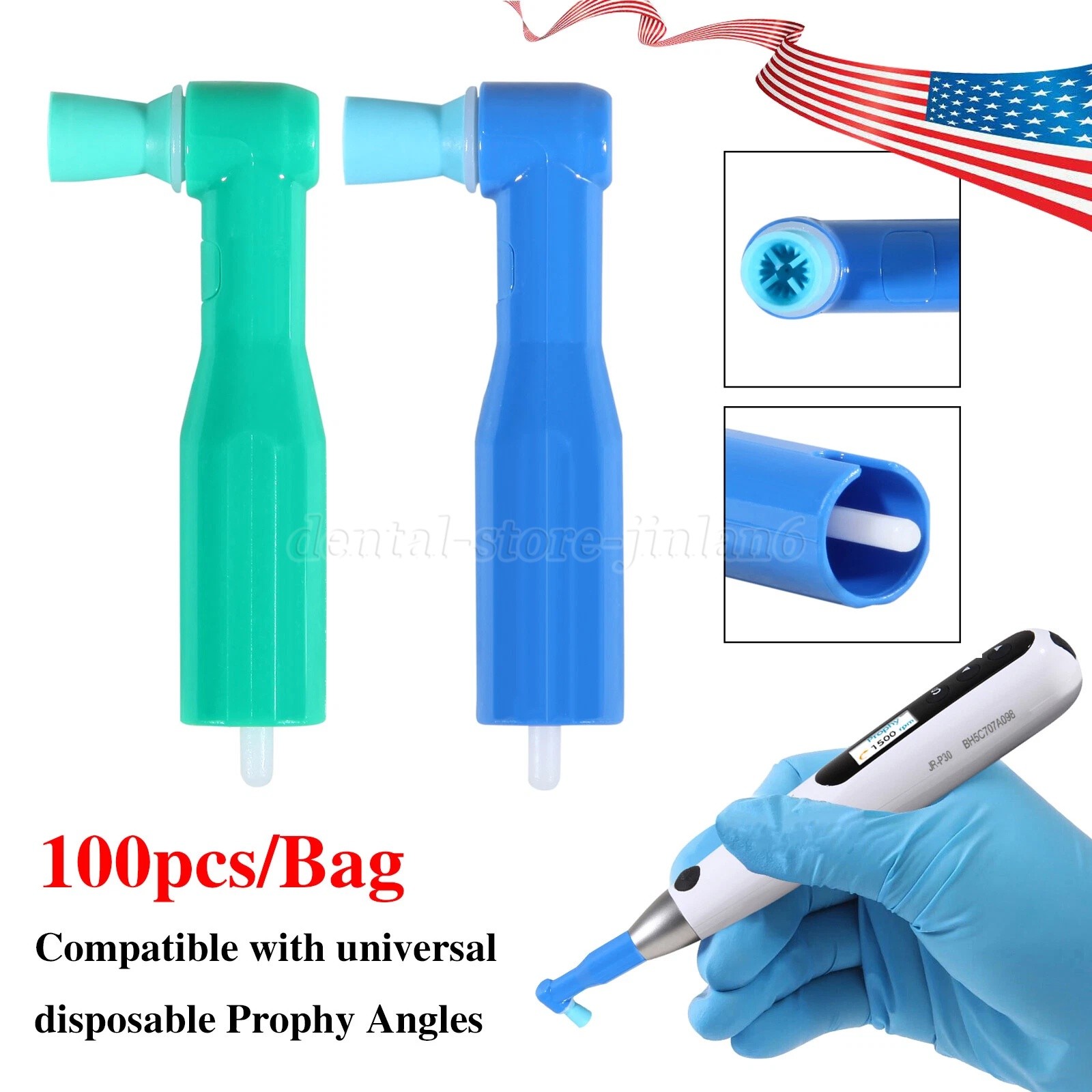 100-500* Dental Prophy Prophylaxis Angles Disposable Latex-Free Soft/Firm Cup ns