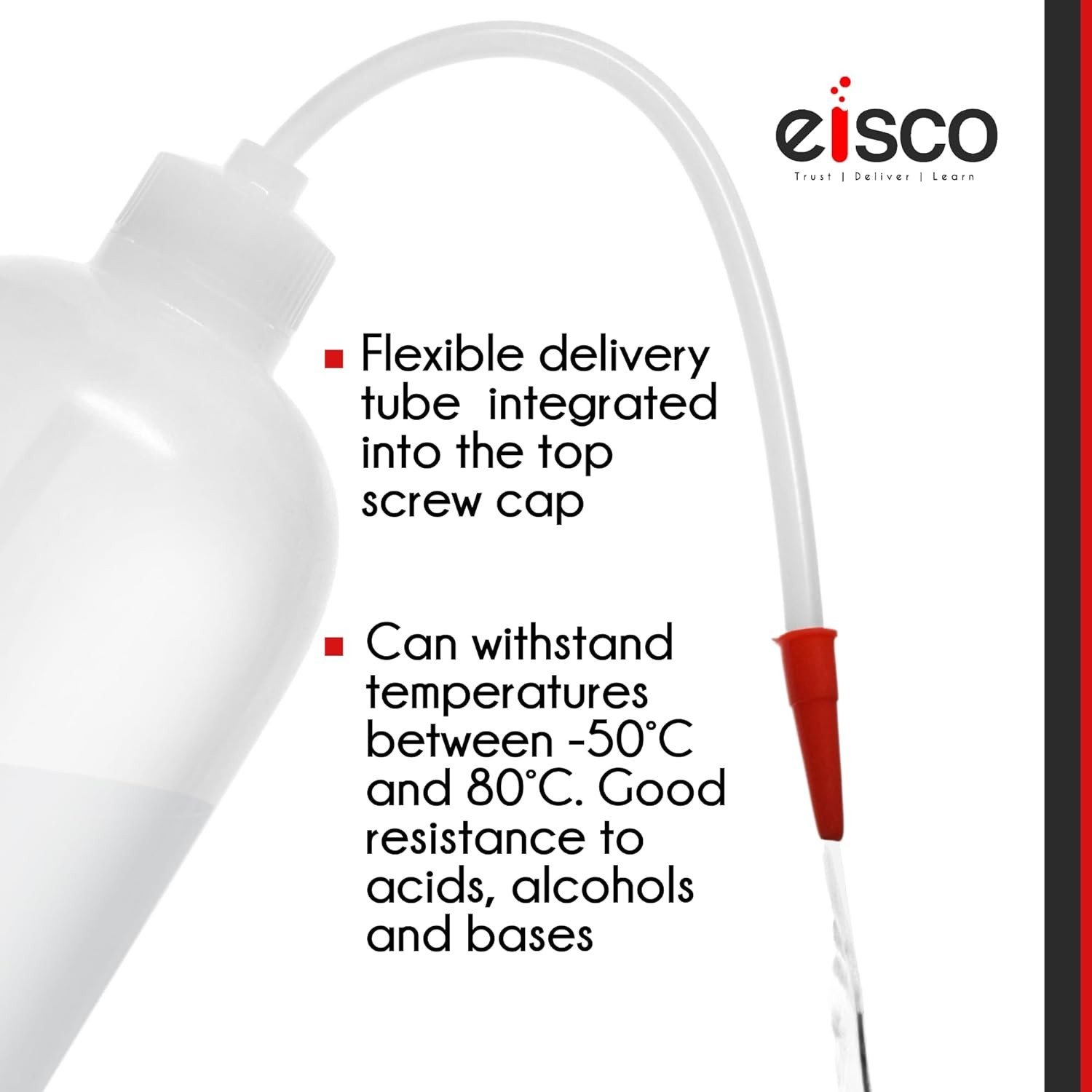 EISCO Wash Bottle, 1000ml – Polyethylene – 33.8 Ounces, colorless