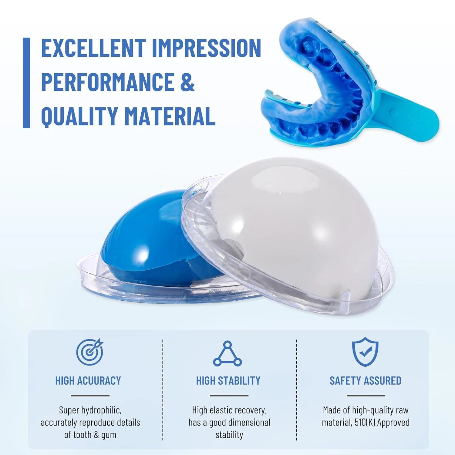 NEW Dental Putty Fast/Regular Set PVS VPS Impression Material Mint 12x25g 400gx2