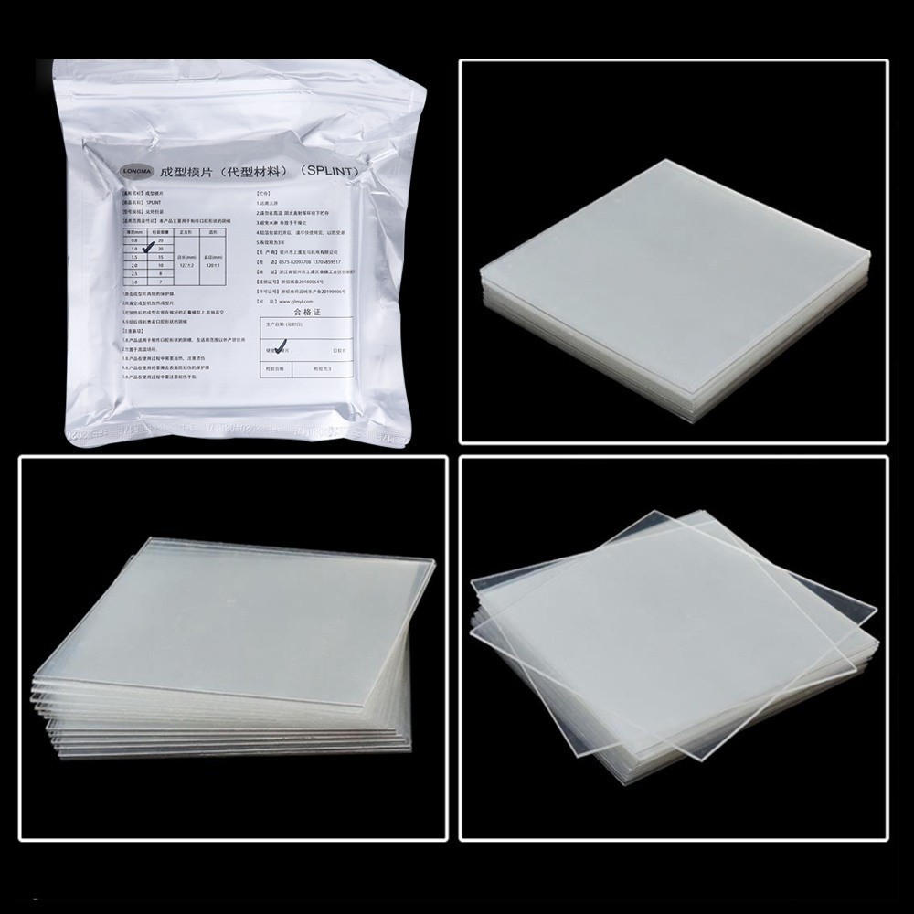 Dental Lab Splint Sheet Thermoforming Material Square Soft 3.0mm for Mouth Guard