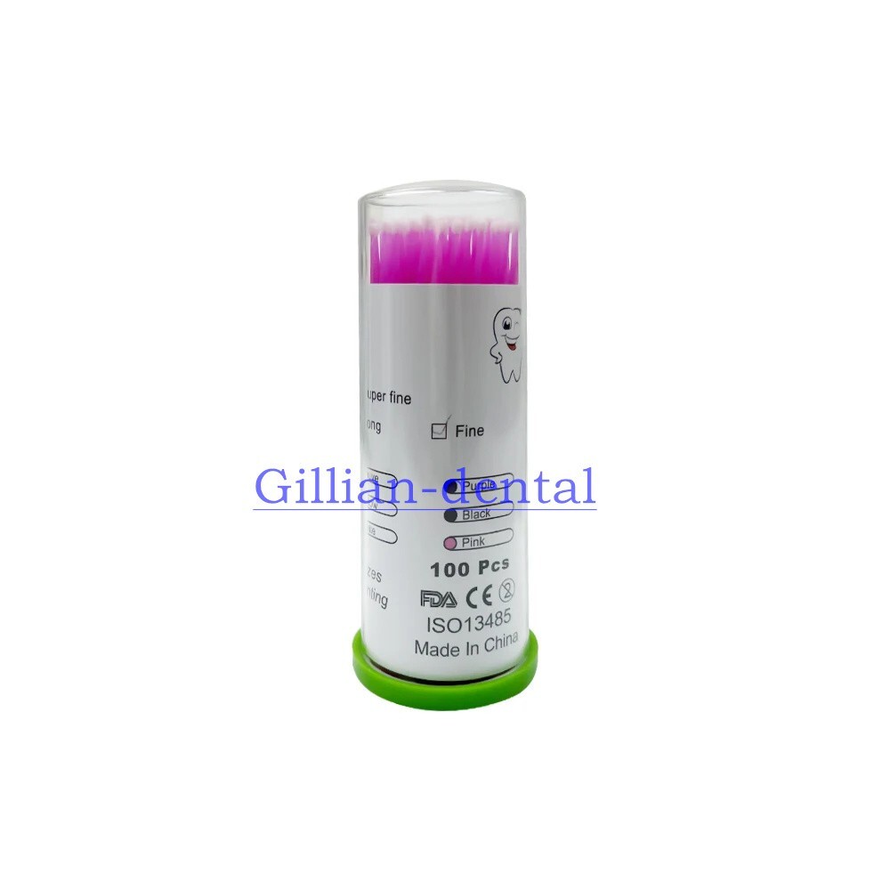 5 Sizes Dental Microbrush Disposable Applicators Tips Micro Brush Cleaning