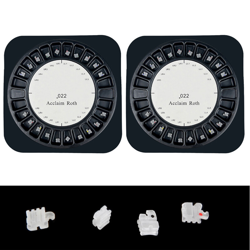 20pcs/Set Dental Orthodontic Ceramic Braces Brackets Roth 022 w/ 345 Hooks USA