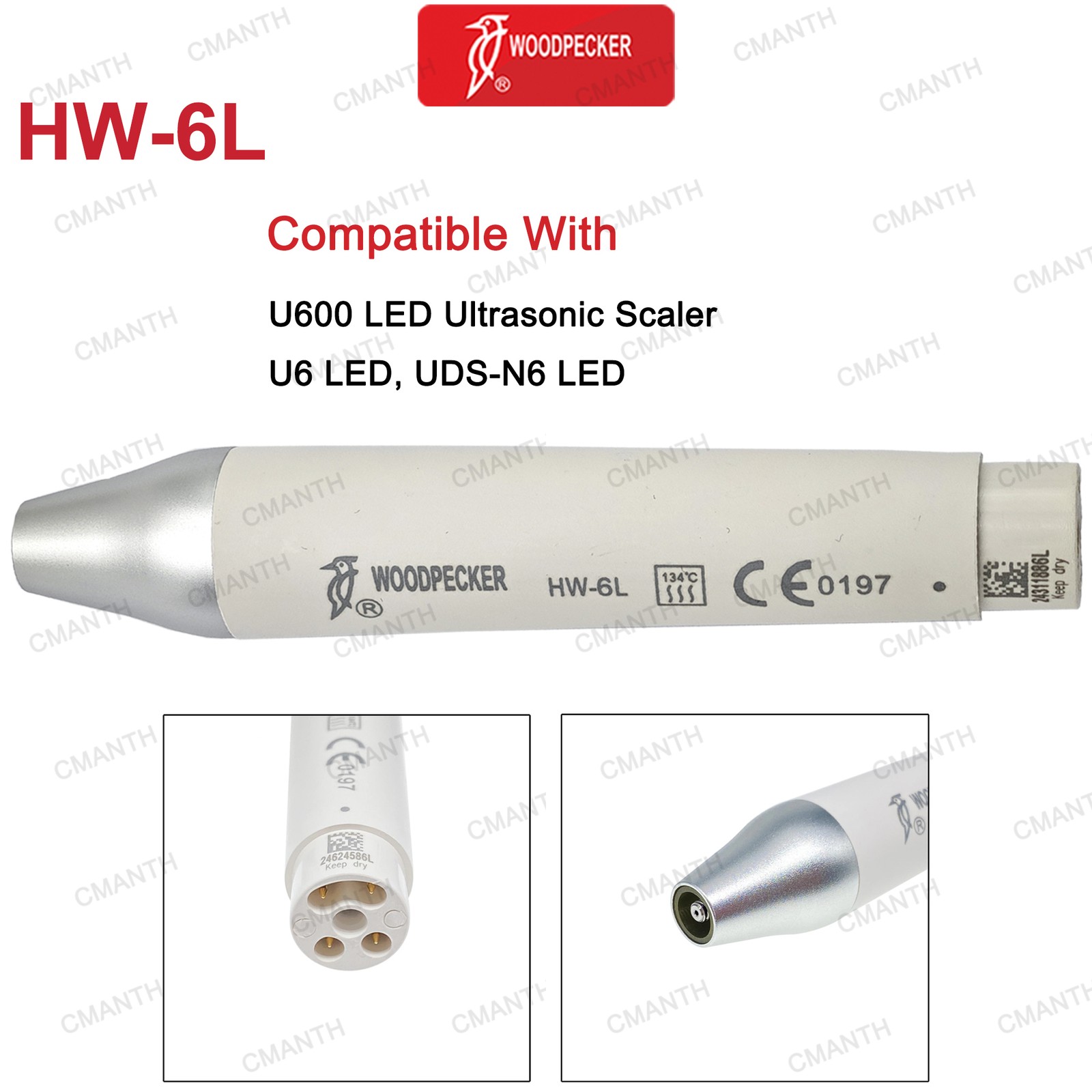 Woodpecker DTE Dental Ultrasonic Scaler Handpiece HW-5L HD-7L Scaler Tips G1 GD1