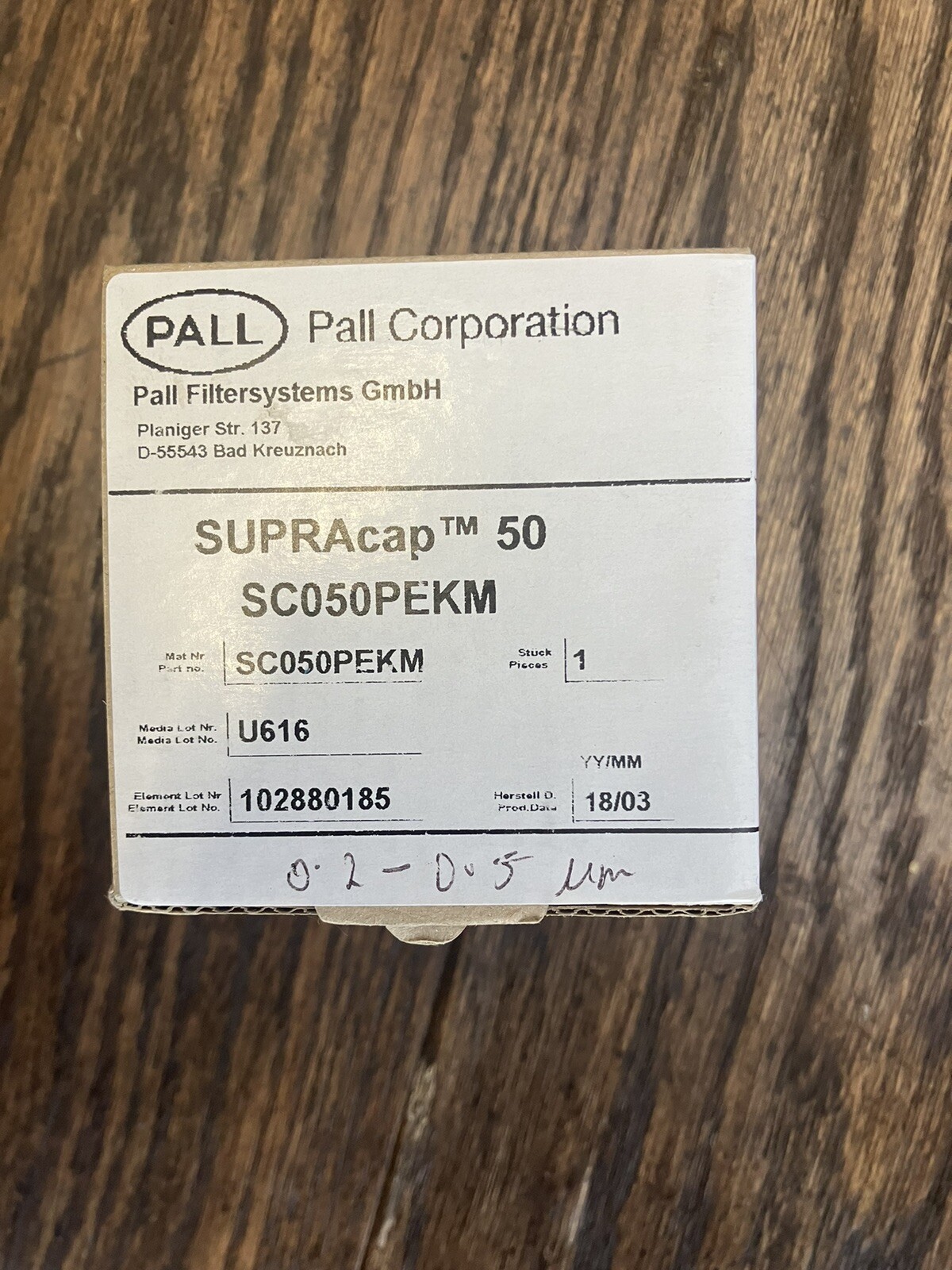 Pall SC050PEKM Cytiva Supracap 50 EKMP Depth Filter Capsule NEW