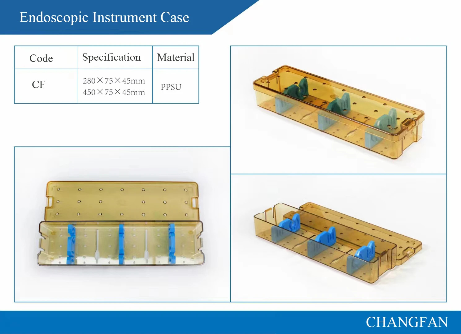 PPSU Sterilization Box Autoclave Case for ENT Laparoscope CystoscopeHysteroscope