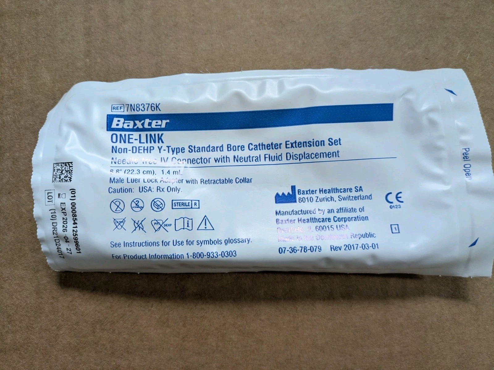 Baxter ONE-LINK Y-Type Standard Bore Catheter Extension Set 7N8376K Bundle of 9