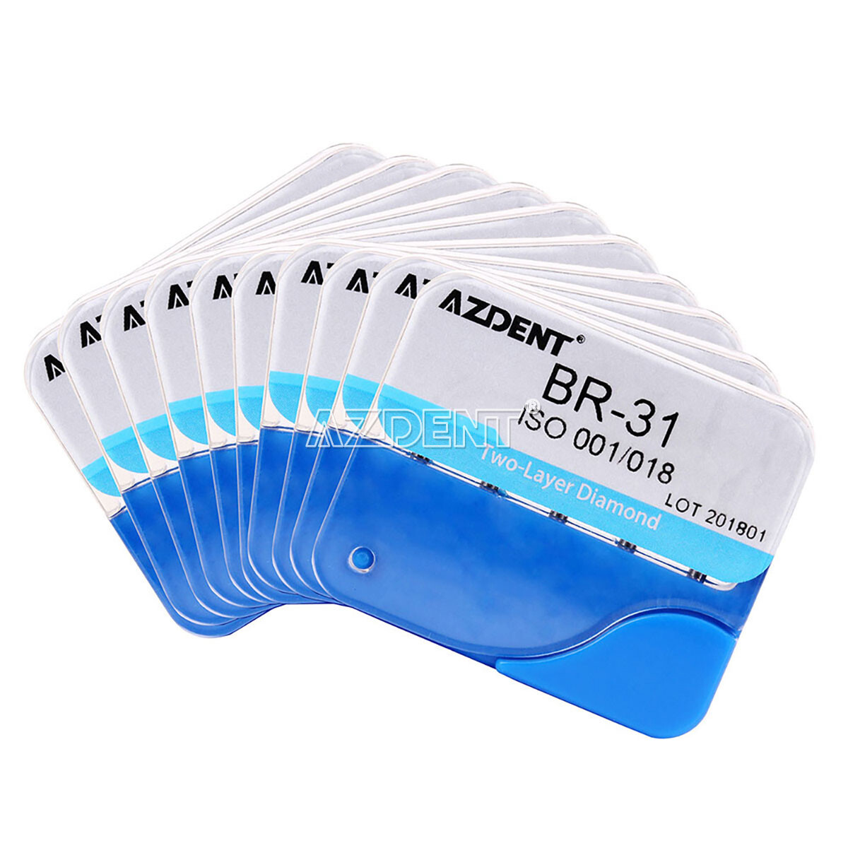 100Pcs AZDENT Dental Lab FG Diamond Polishing Burs fit for High Speed Handpiece