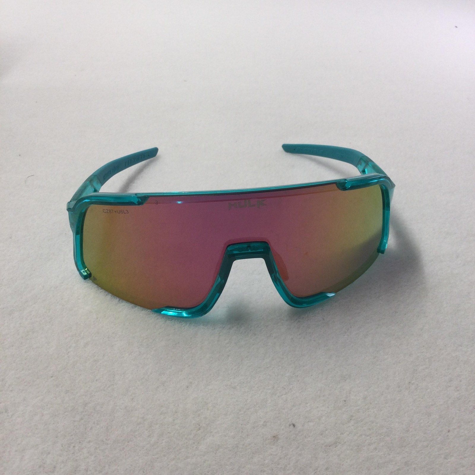 MCR Safety Hulk HK4 Flexible Safety Glasses Teal Frame Pink Mirror Lens Z87+