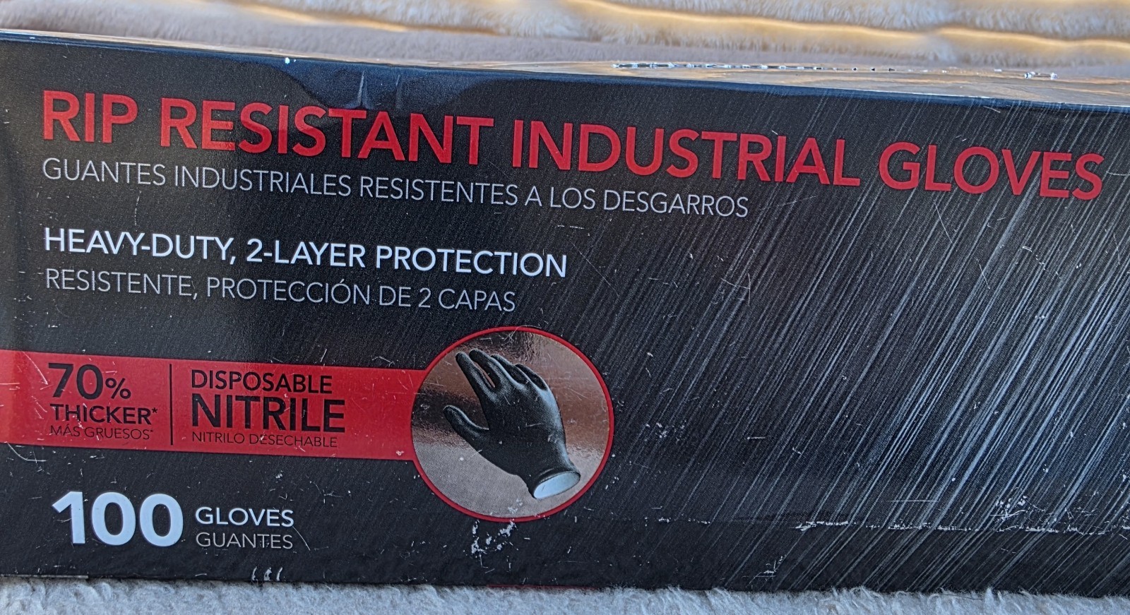 Venom Steel Rip Resistant Industrial Nitrile Gloves, Powder-Free, 100ct, OSFM