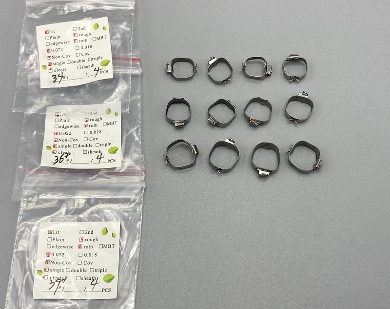 Dental Orthodontic 1st Plain Molar Bands Buccal Tubes Cleats Roth 022 #29-44+