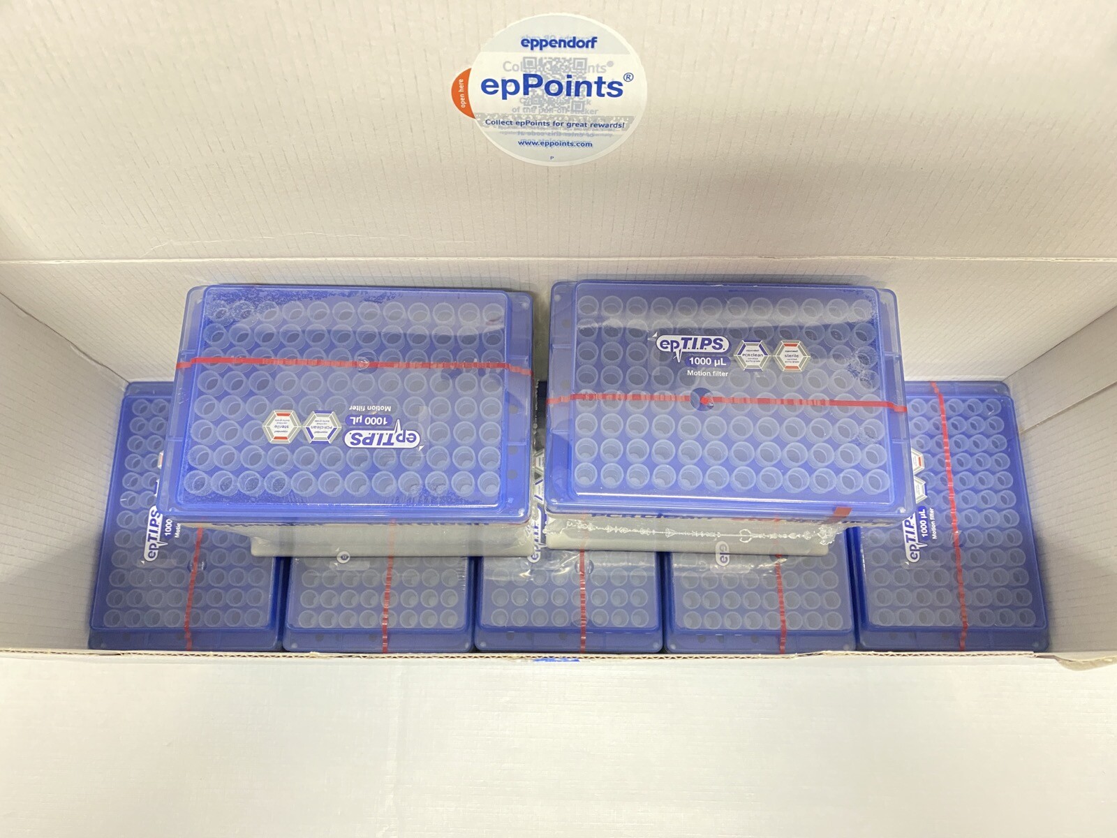(672) EPPENDORF 1000uL epT.I.P.S. Motion Filtered Pipette Tips 7×96 0030015258