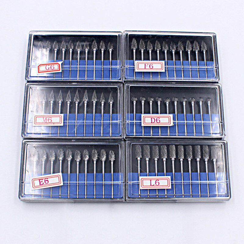 10 pcs Dental Lab Polishing Bur Drills Tungsten Steel Carbide Burs 2.35MM
