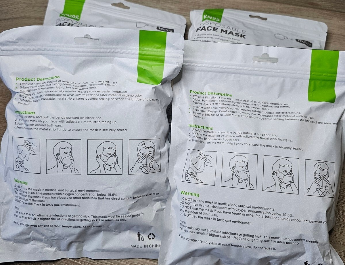 KN95 50 Pcs 5-Layer Disposable KN95 Face Masks Adult White Color New