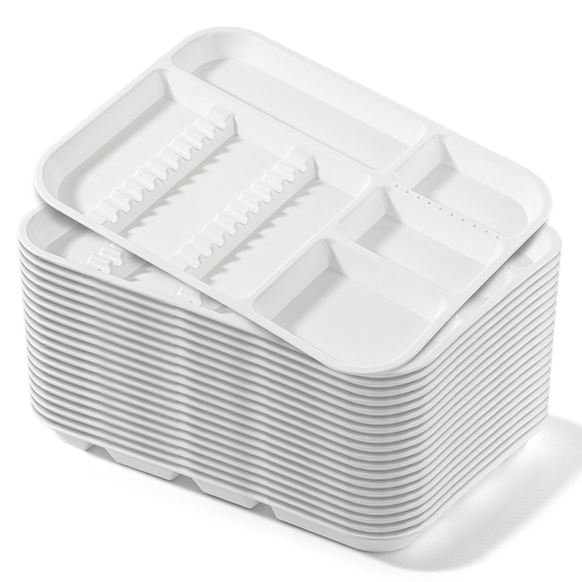 Dental Divided Separate Type Tray Plastic Instrument White Autoclavable