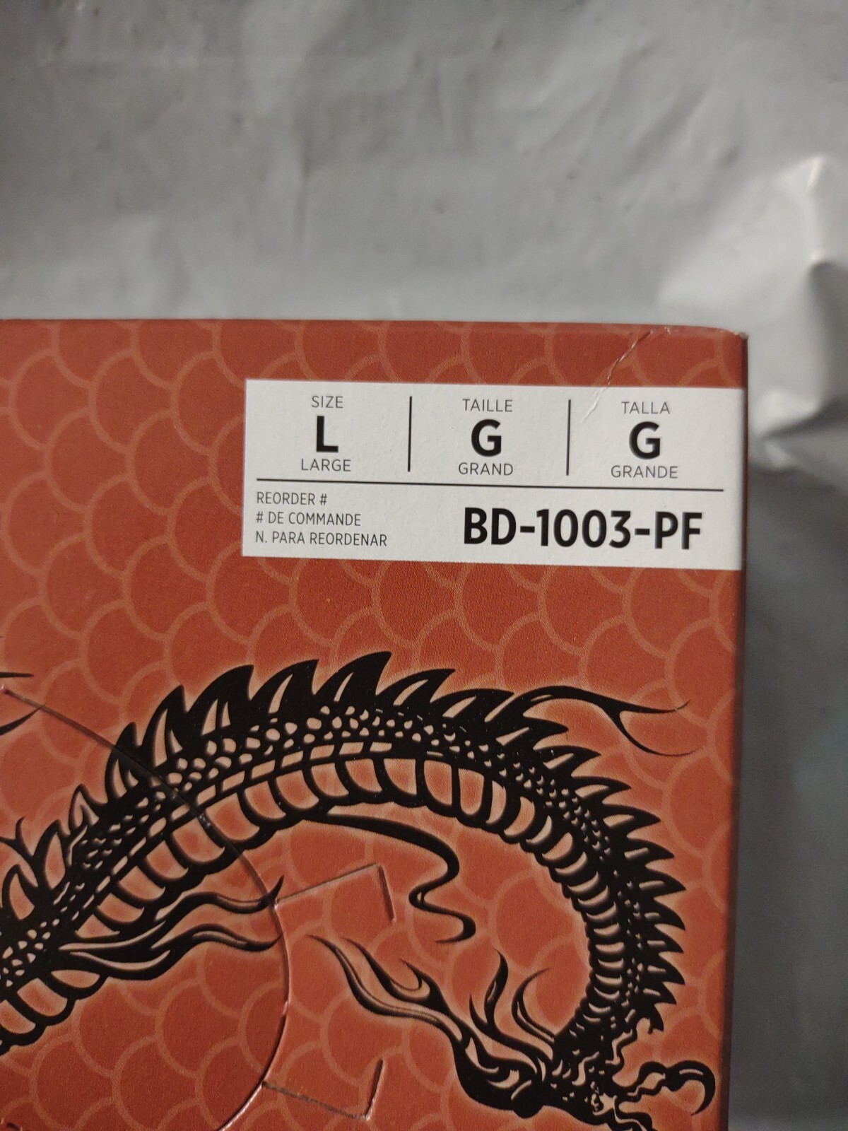 *100-Gloves Microflex Black Dragon PF Examination Latex BD-1003-PF, Size Large