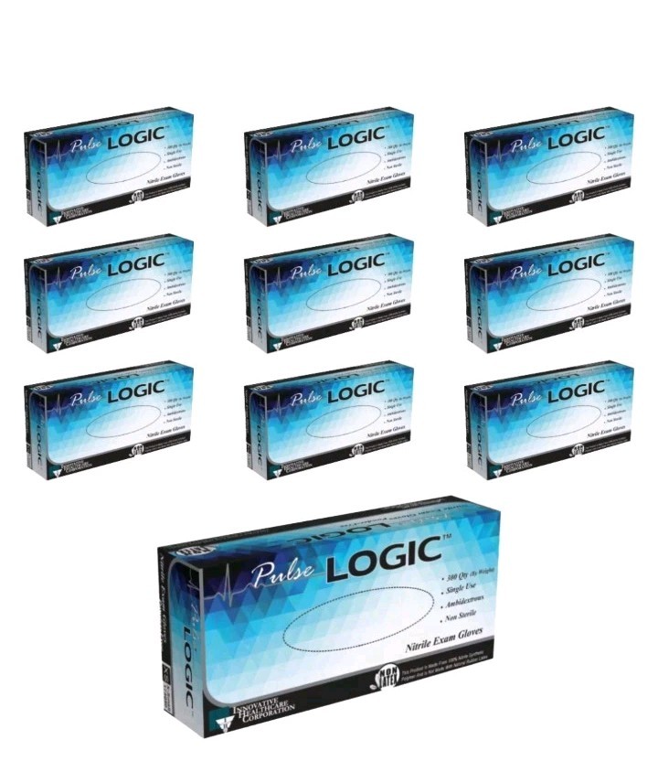 Pulse Logic Powder Free Nitrile Exam Gloves – CASE of 3000 SMALL