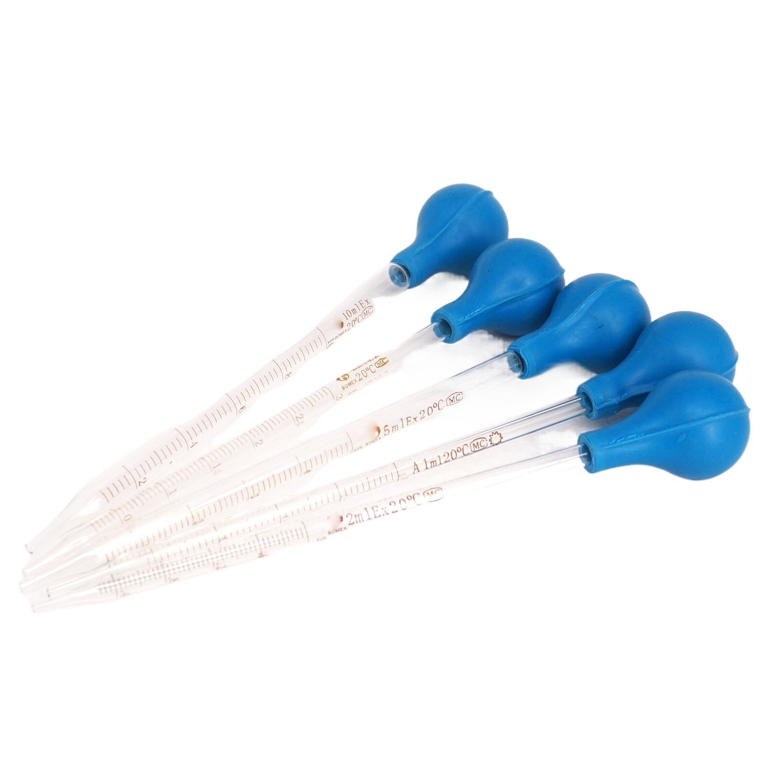 (2) 1ml 2ml 3ml 5ml 10ml Glass Graduated Pipette Rubber Bulb Dropper Dispensing