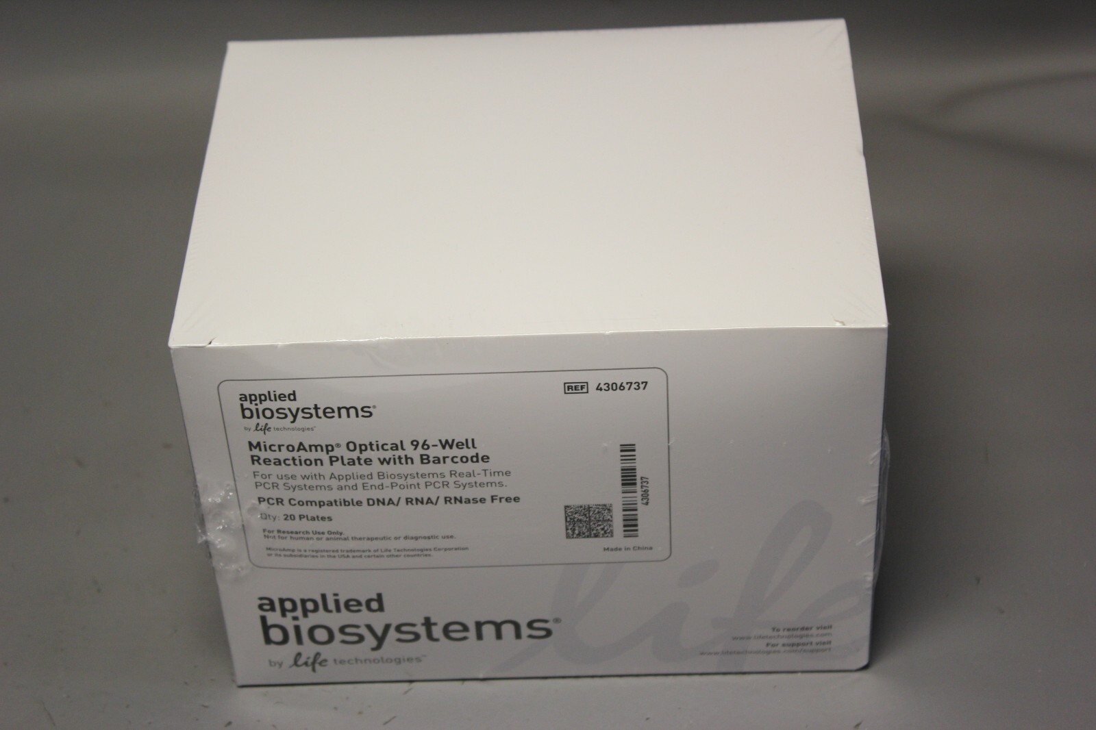 20 NEW APPLIED BIOSYSTEMS MICROAMP 96WELL REACTION PLATES W/BARCODE 4306737