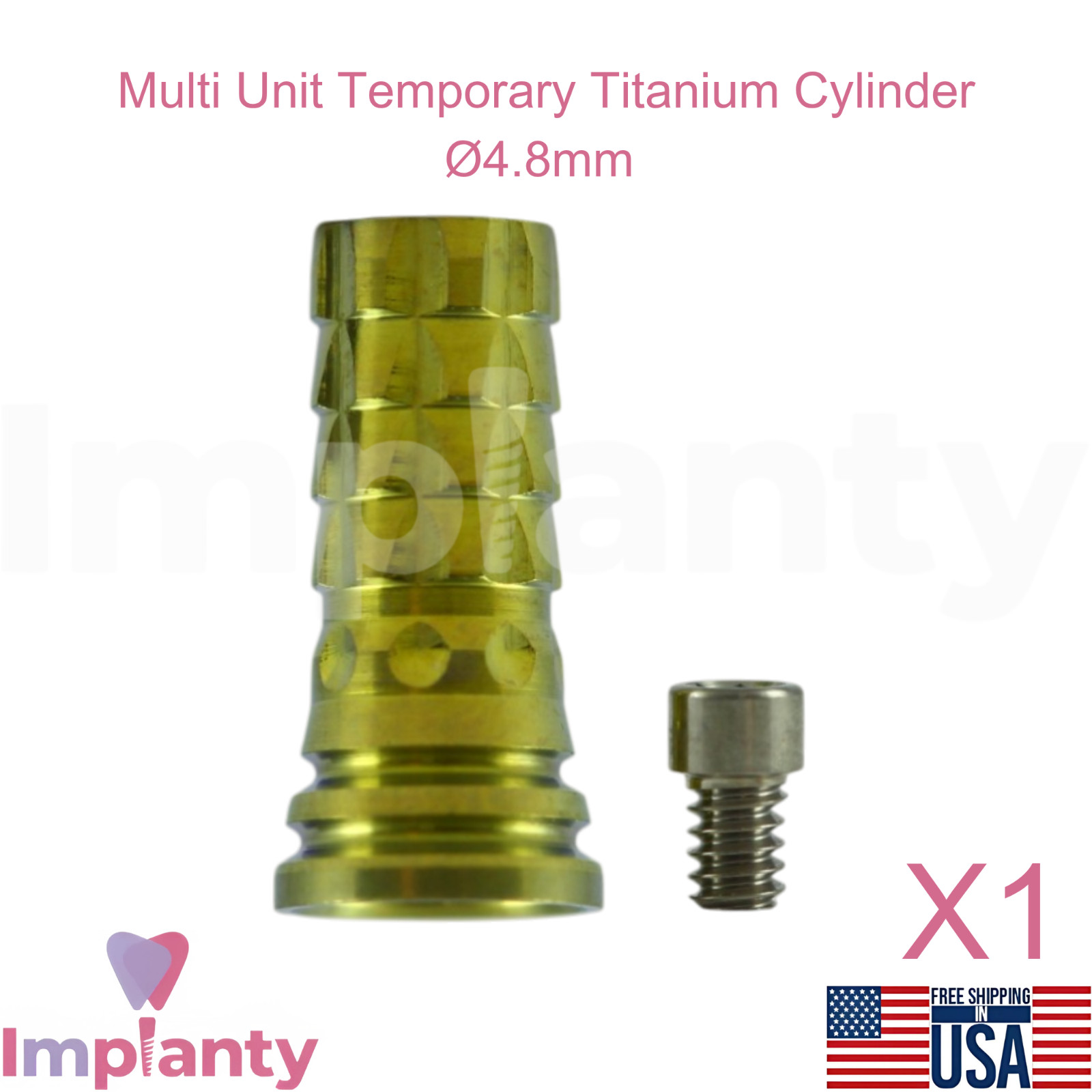 Multi Unit Temporary Titanium Cylinder Ø4.8mm MIS® Compatible System Lab