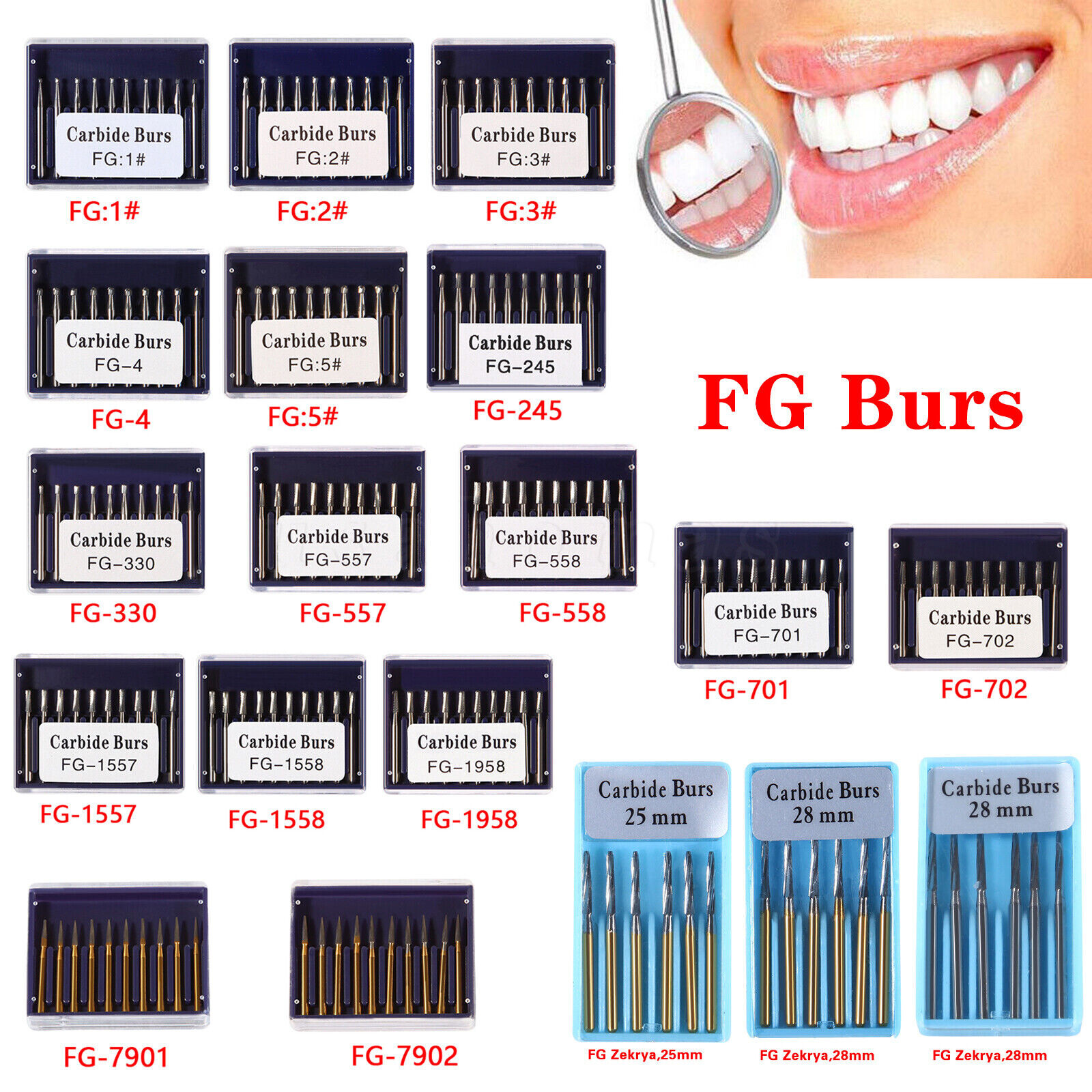 10 Pcs Dental Cutting of Hard Tissue Bone Tungsten Carbide Burs 19mm FG